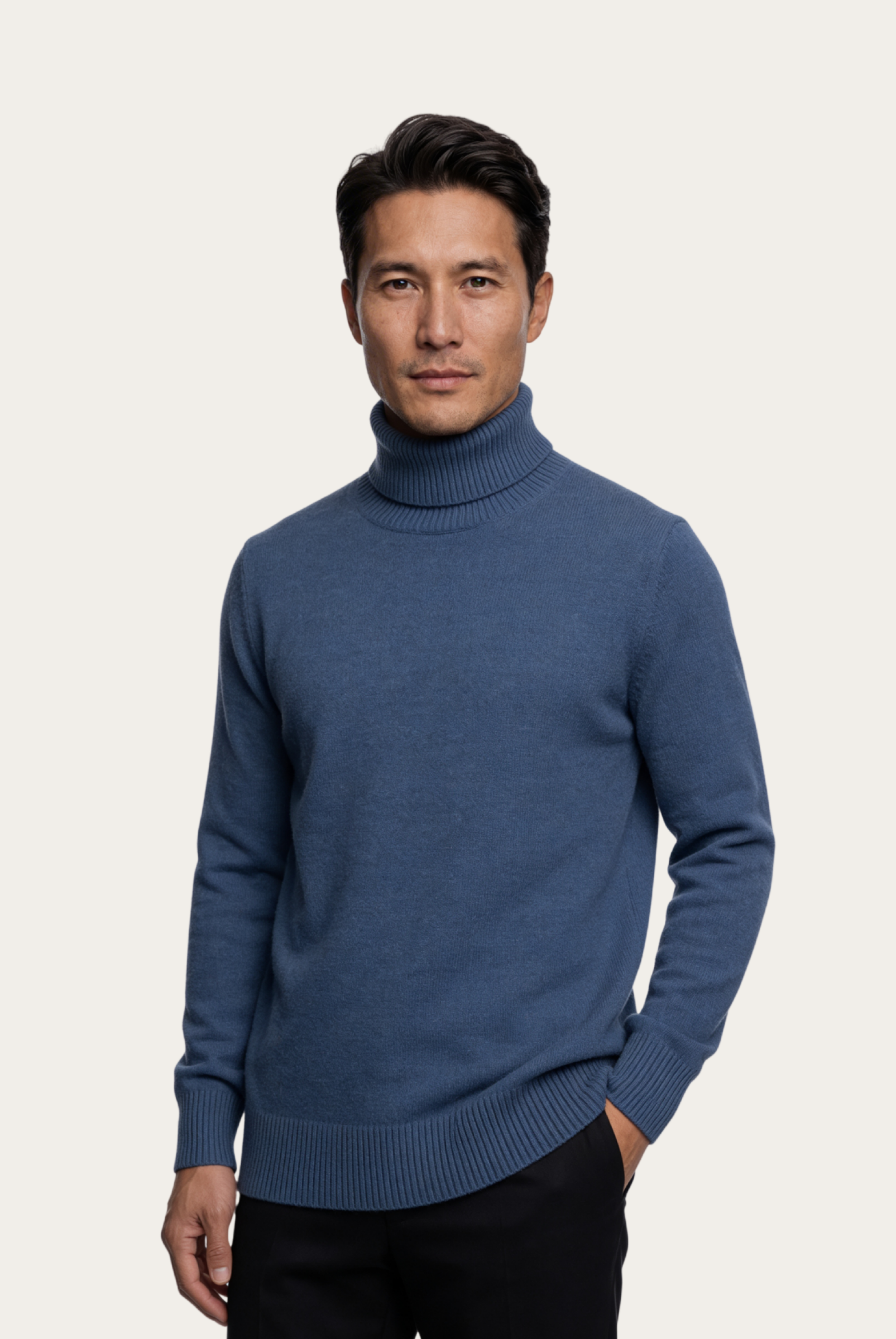 Mavi Cashmere Balıkçı Yaka 1