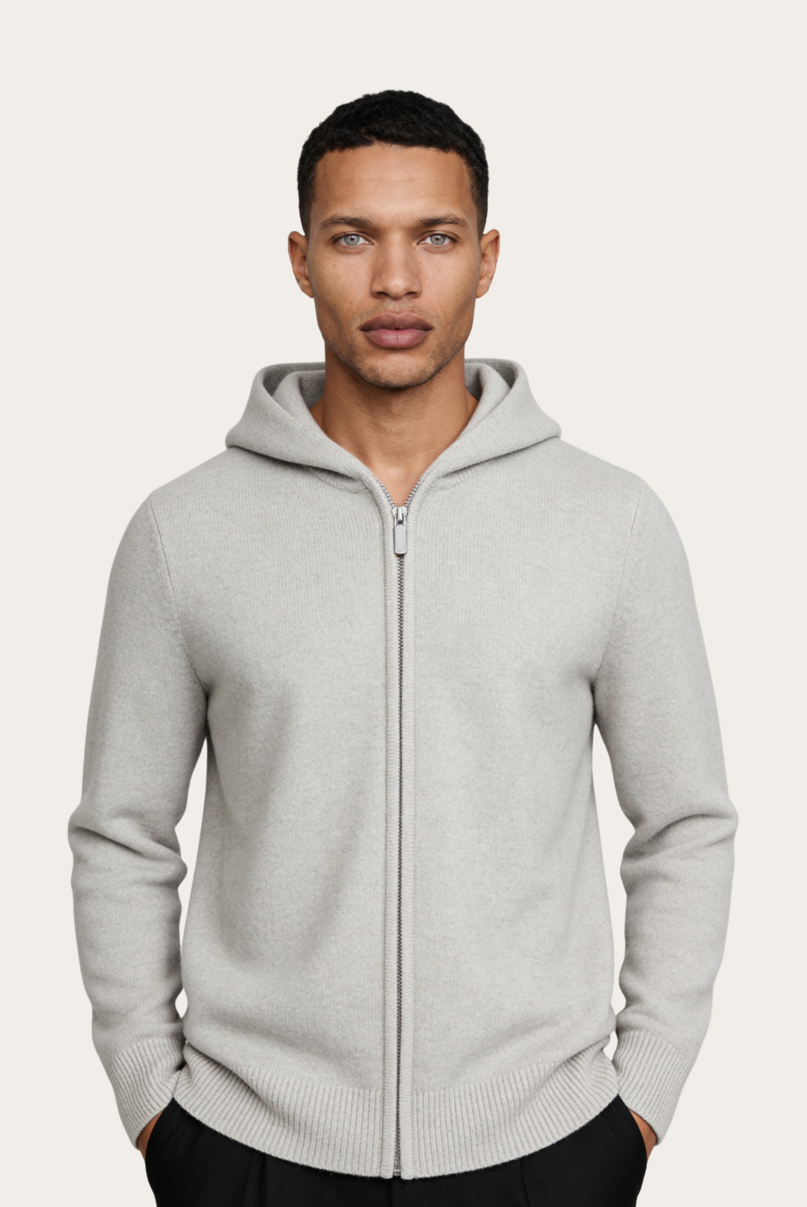 Açık Gri Premium Cashmere Yelek 1