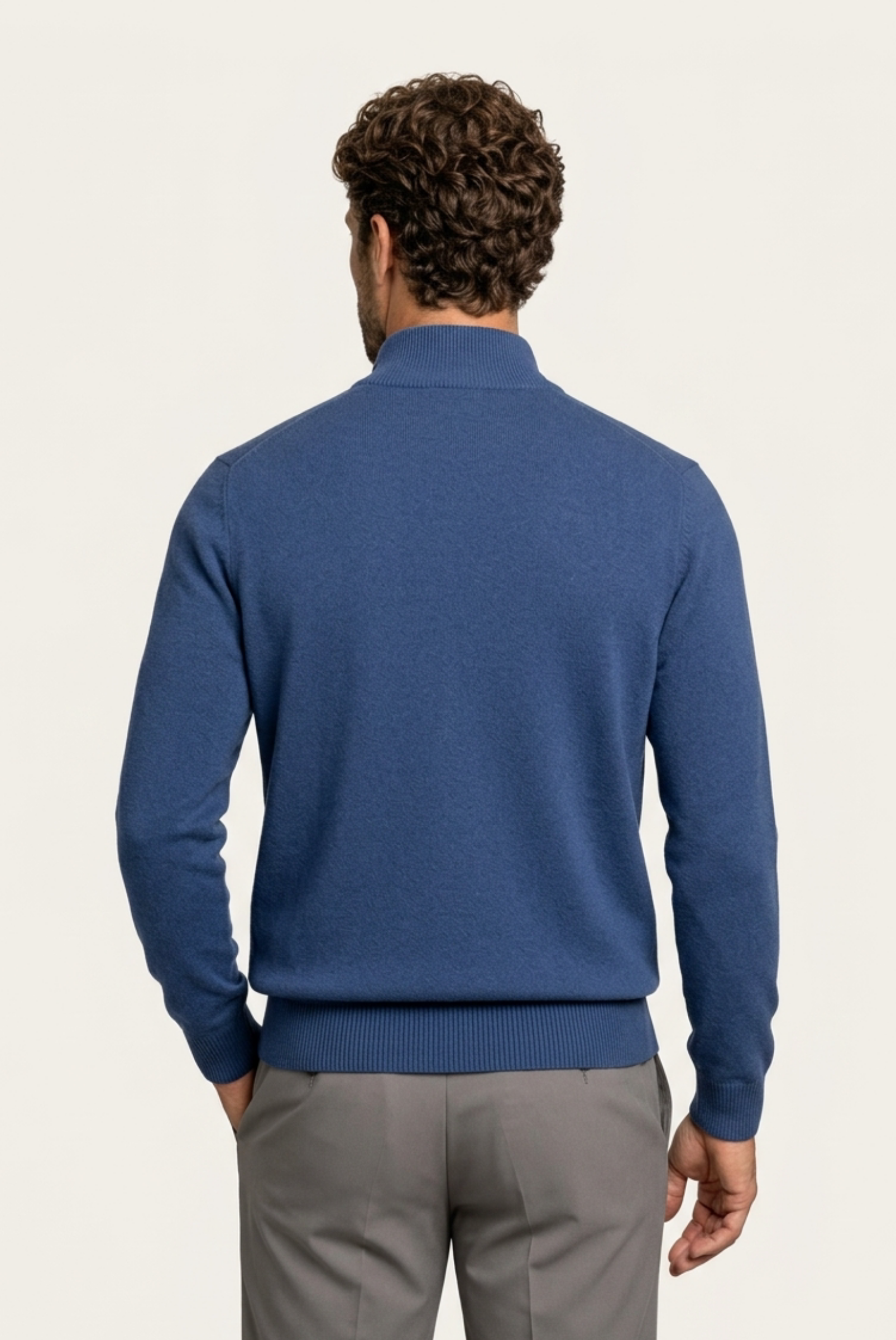 Lacivert Mavi Inside-Out Cashmere Hırka 2