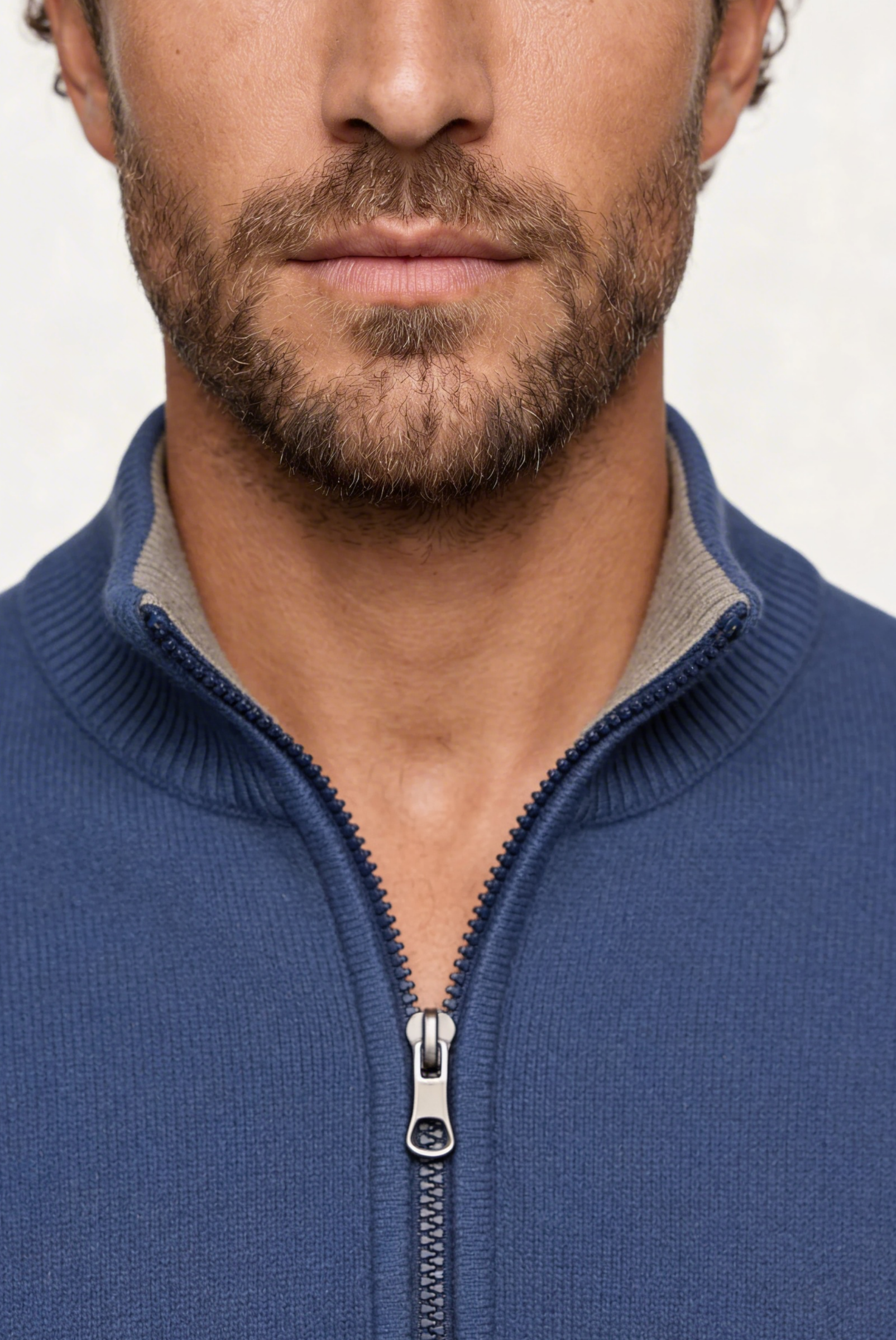 Lacivert Mavi Inside-Out Cashmere Hırka 3
