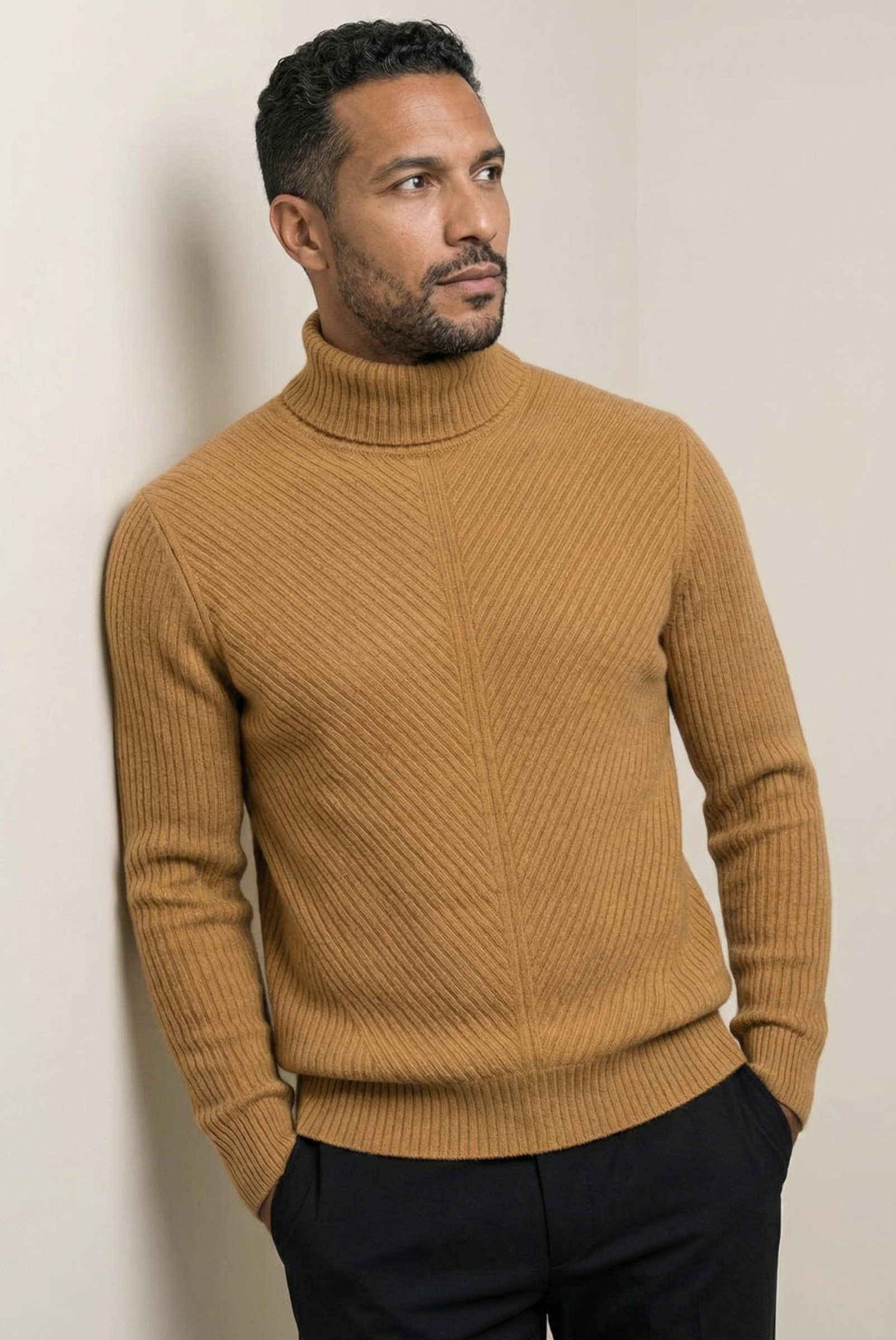 Deve Tüyü Ribbed Cashmere Kazak 4