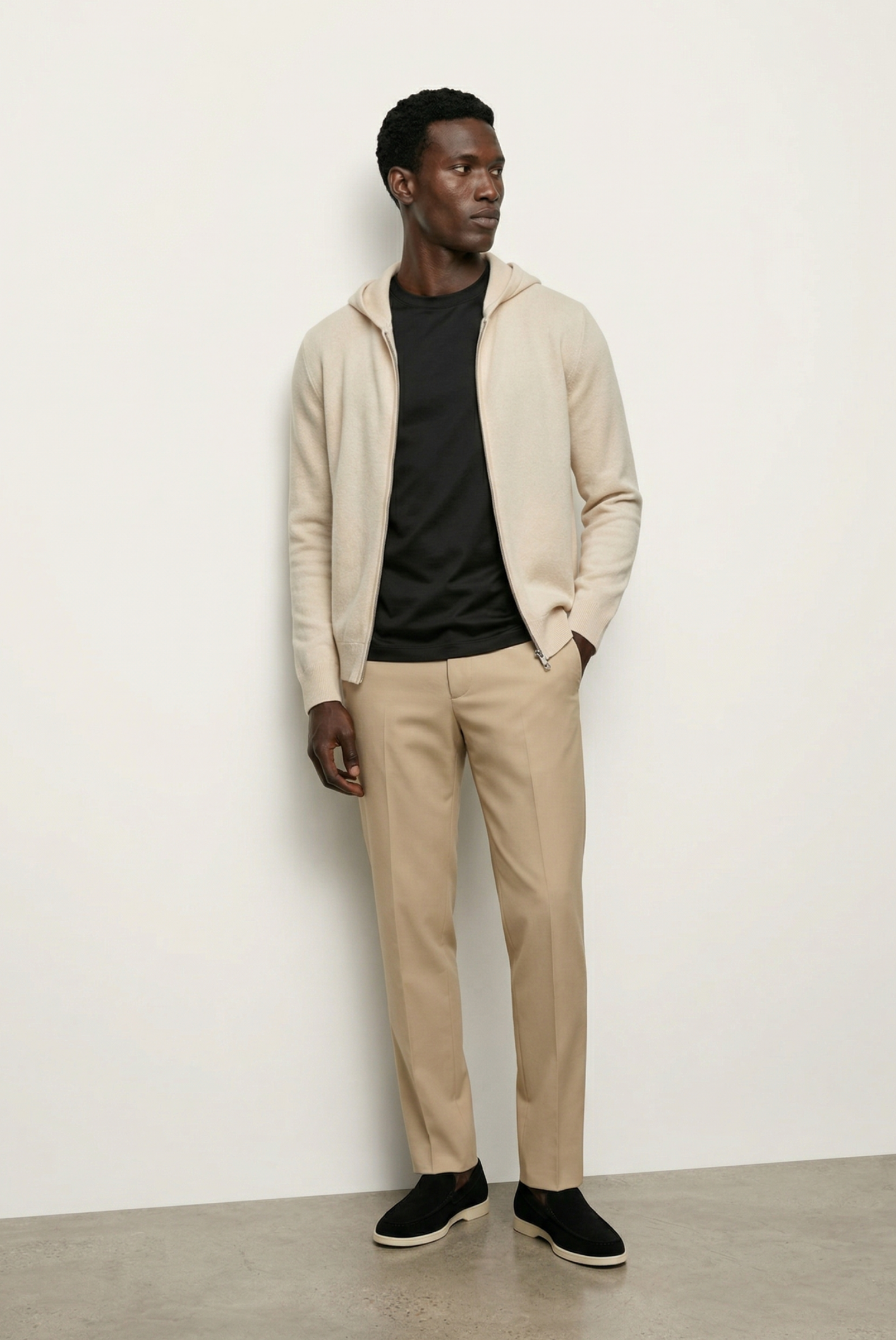 Creme Beyaz Premium Cashmere Yelek 5