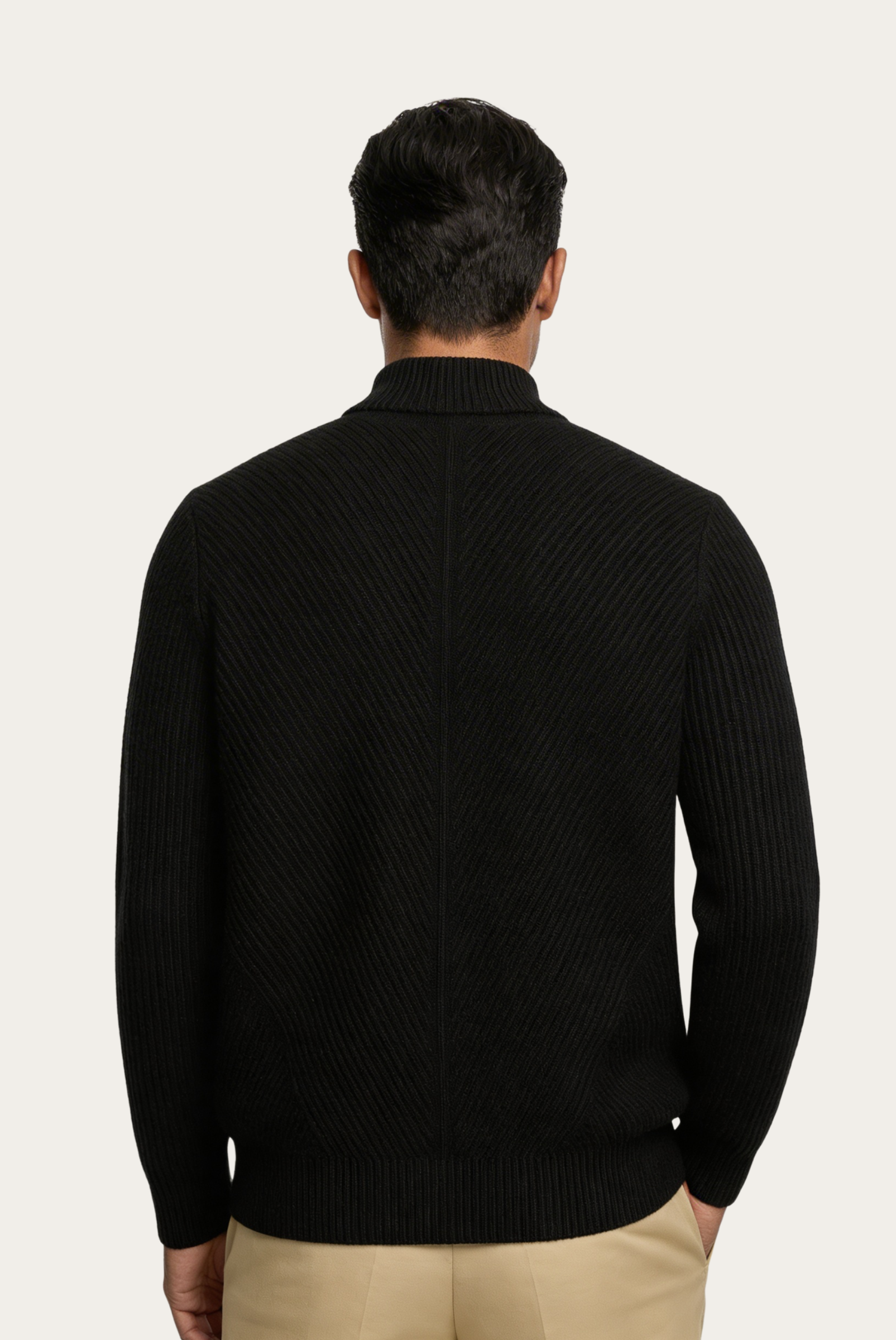 Siyah Ribbed Cashmere Kazak 2