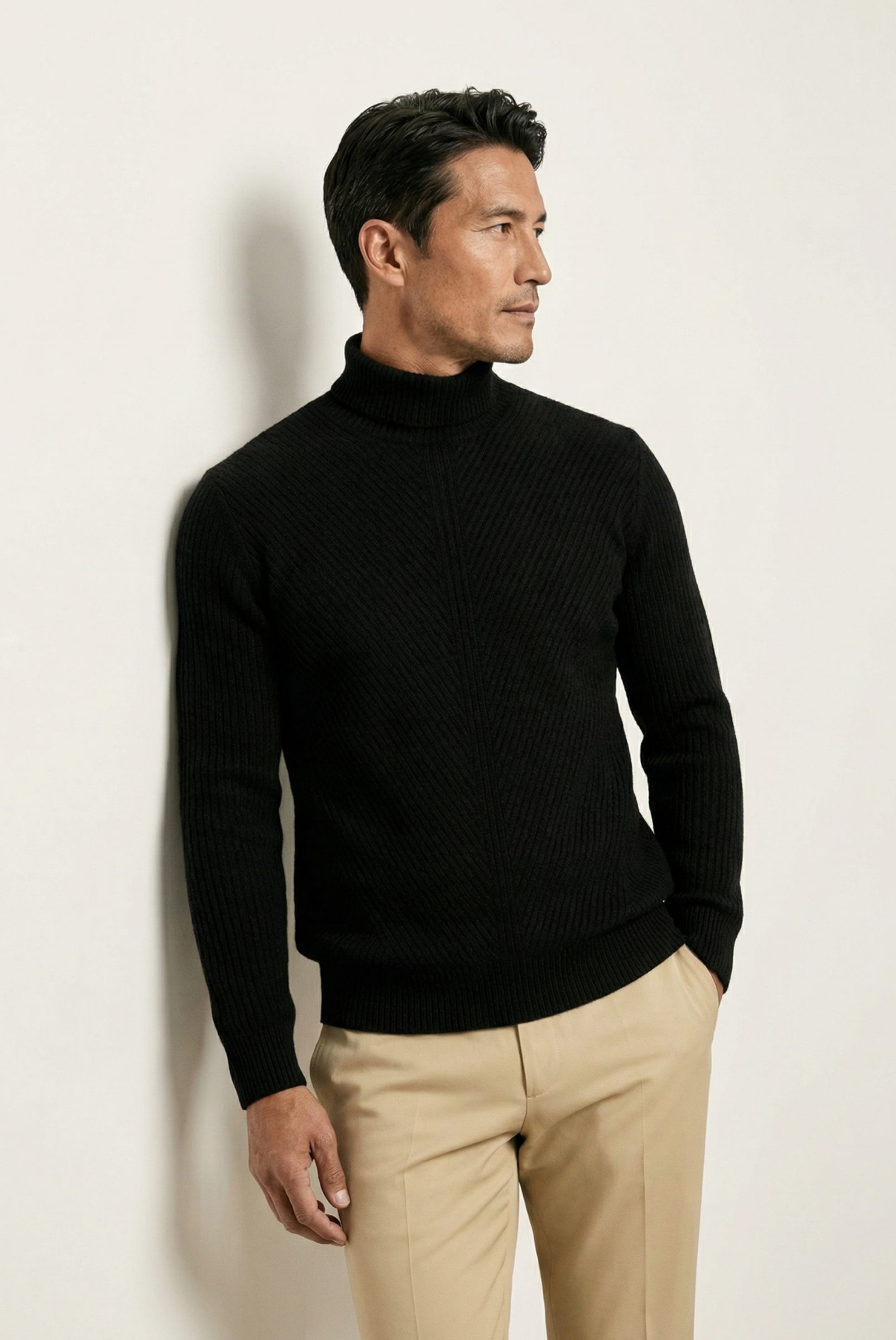 Siyah Ribbed Cashmere Kazak 4