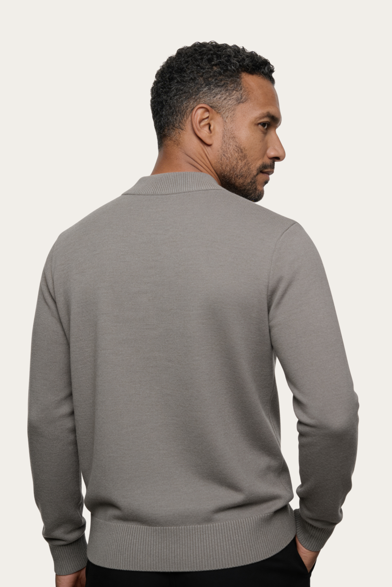 Gri Wool Bisiklet Yaka 2
