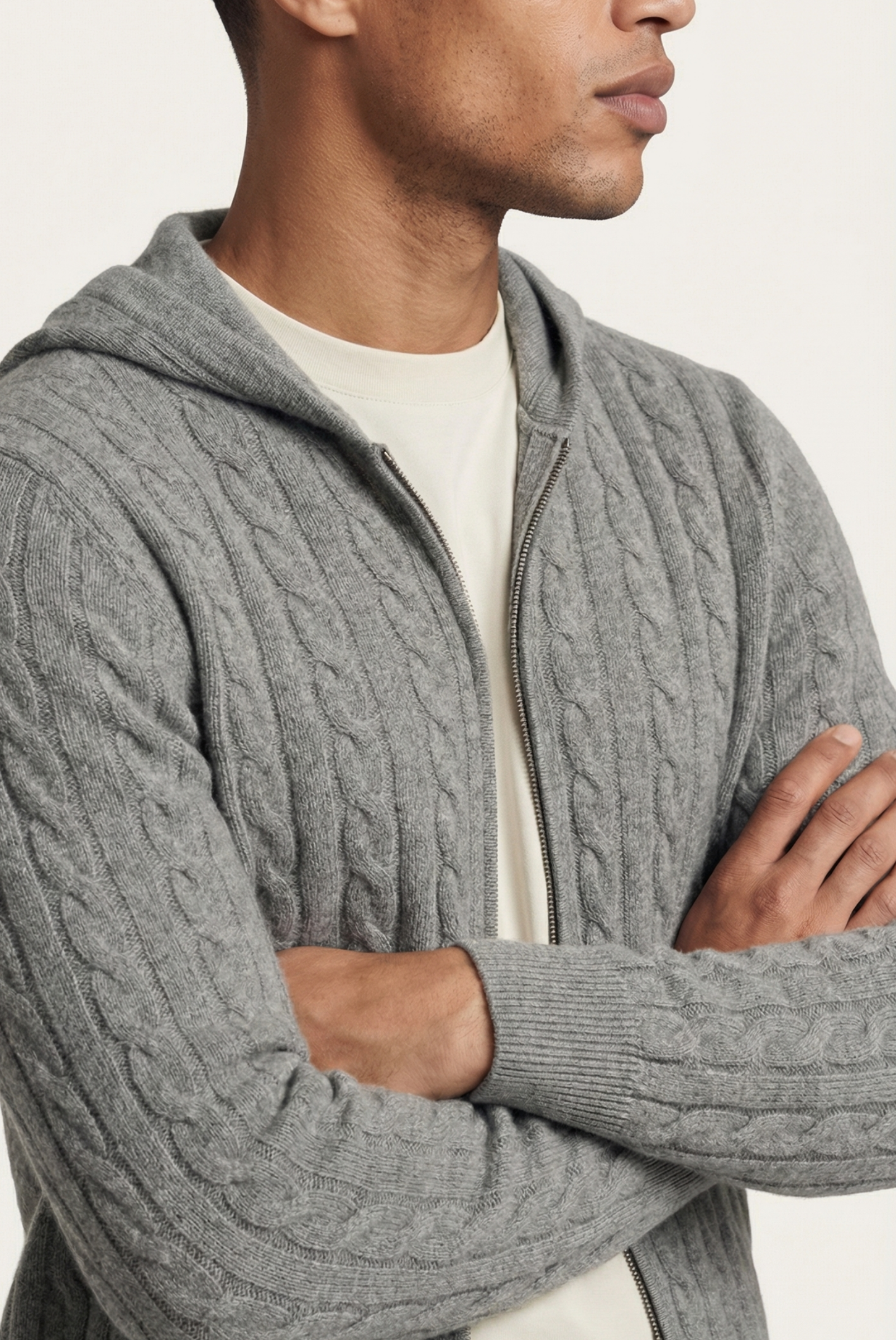 Gri Cashmere Zip Ceket 3