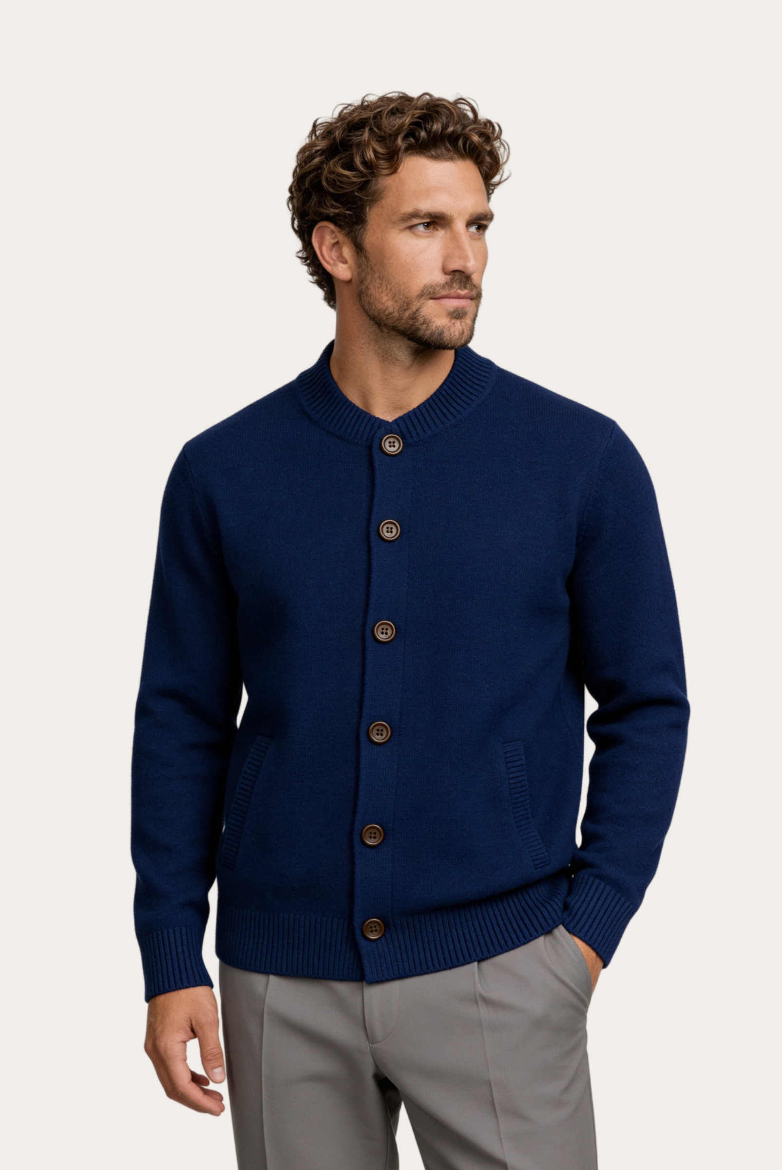 Lacivert Mavi Cashmere Hırka 1