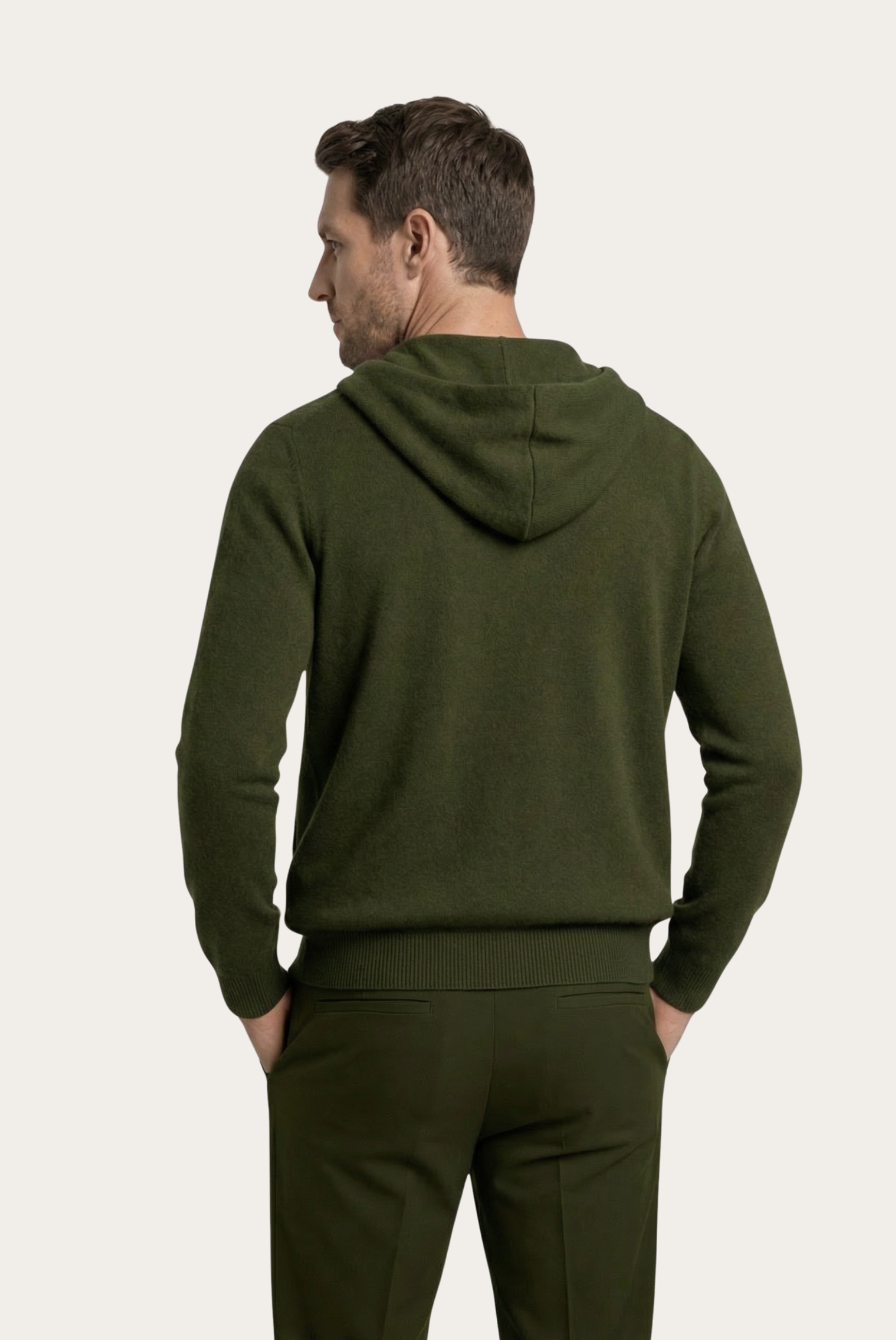 Zeytin Yeşili Premium Cashmere Yelek 2