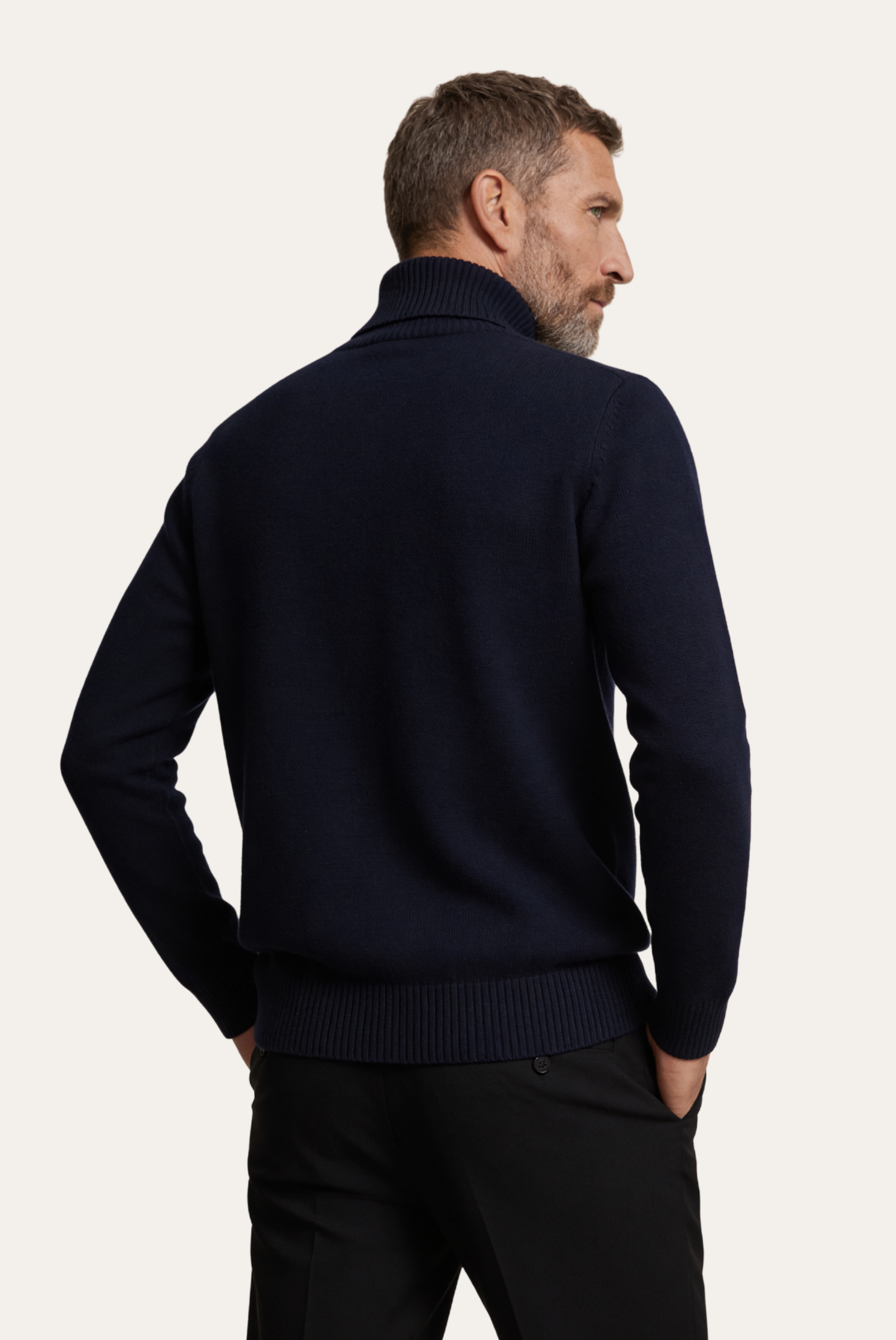 Lacivert Mavi Cashmere Balıkçı Yaka 2