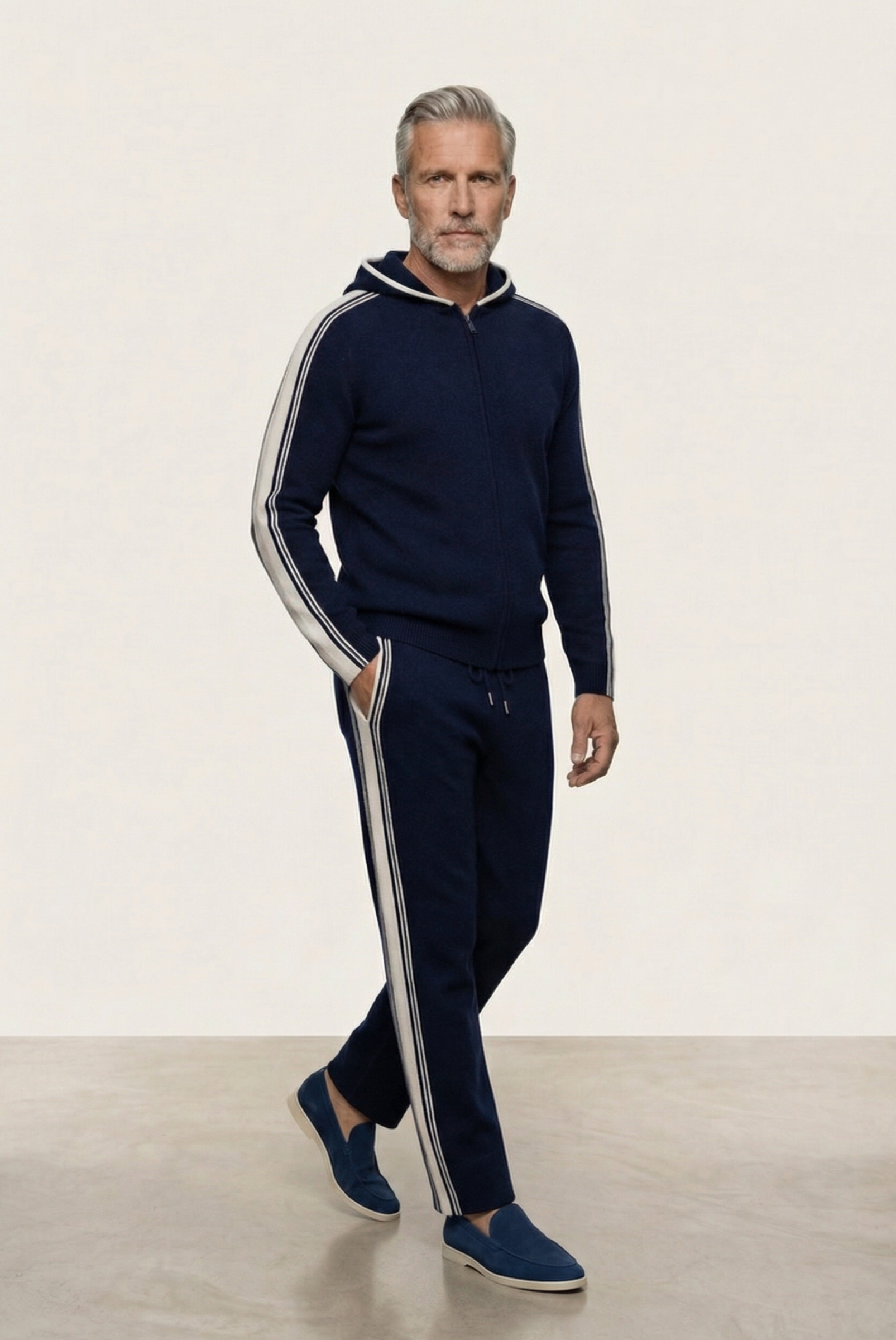 Lacivert Mavi Merino Wool Eşofman Takımı 5