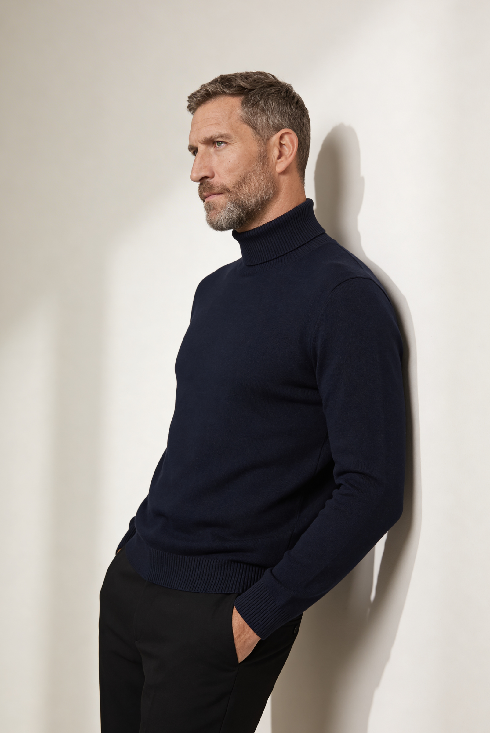Lacivert Mavi Cashmere Balıkçı Yaka 4