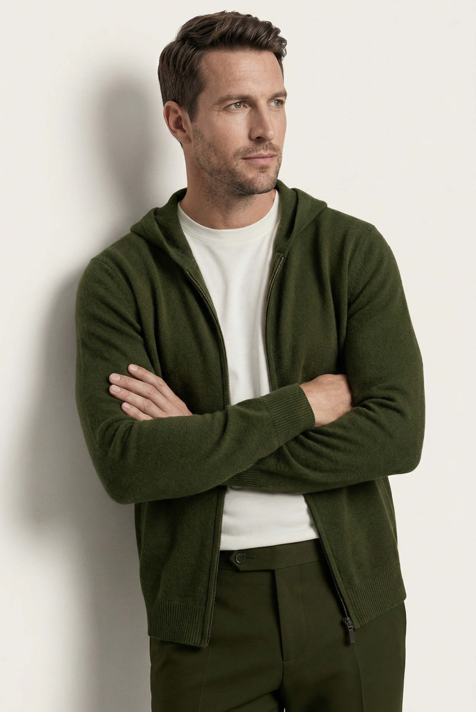 Zeytin Yeşili Premium Cashmere Yelek 4