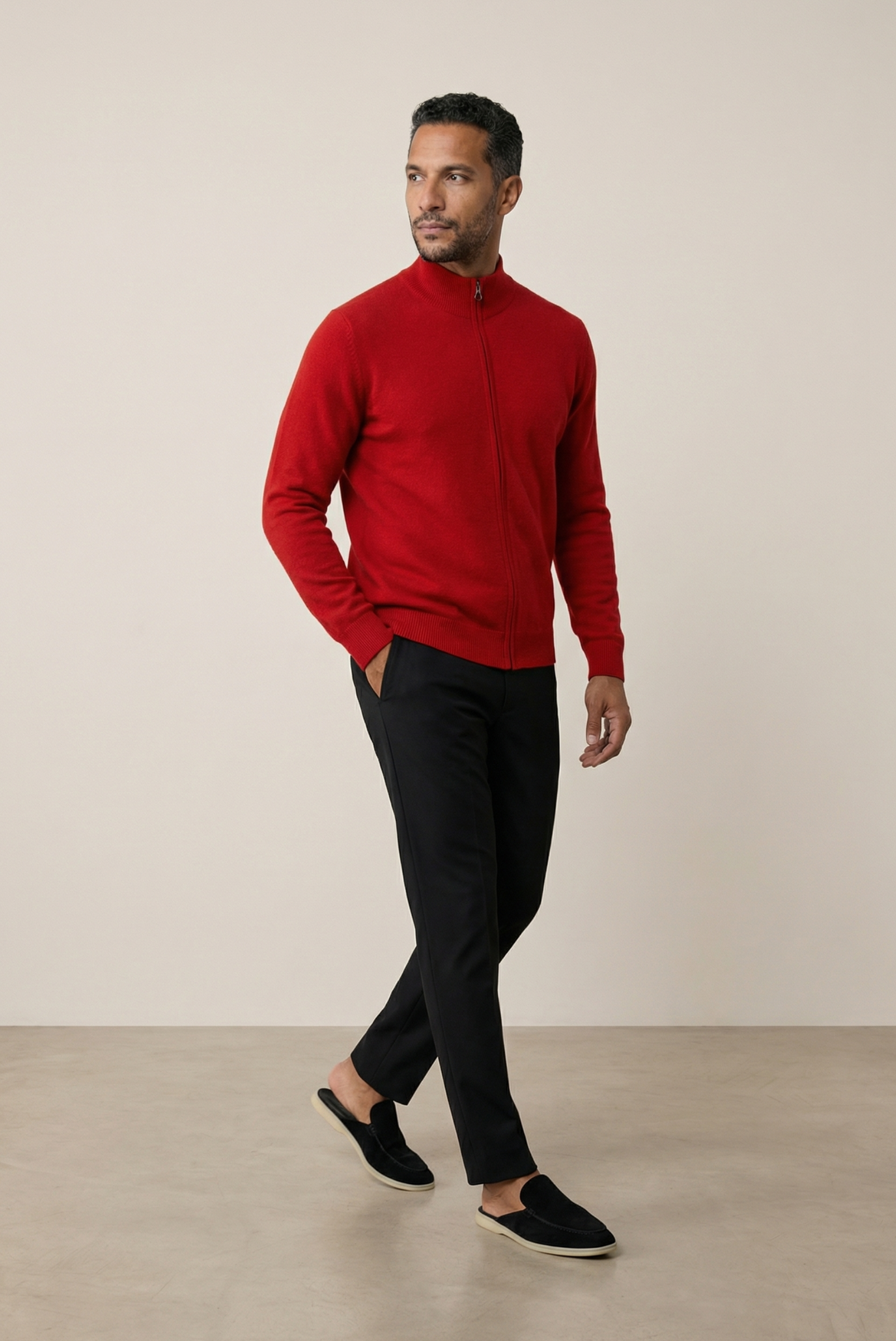Kırmızı Inside-Out Cashmere Hırka 5