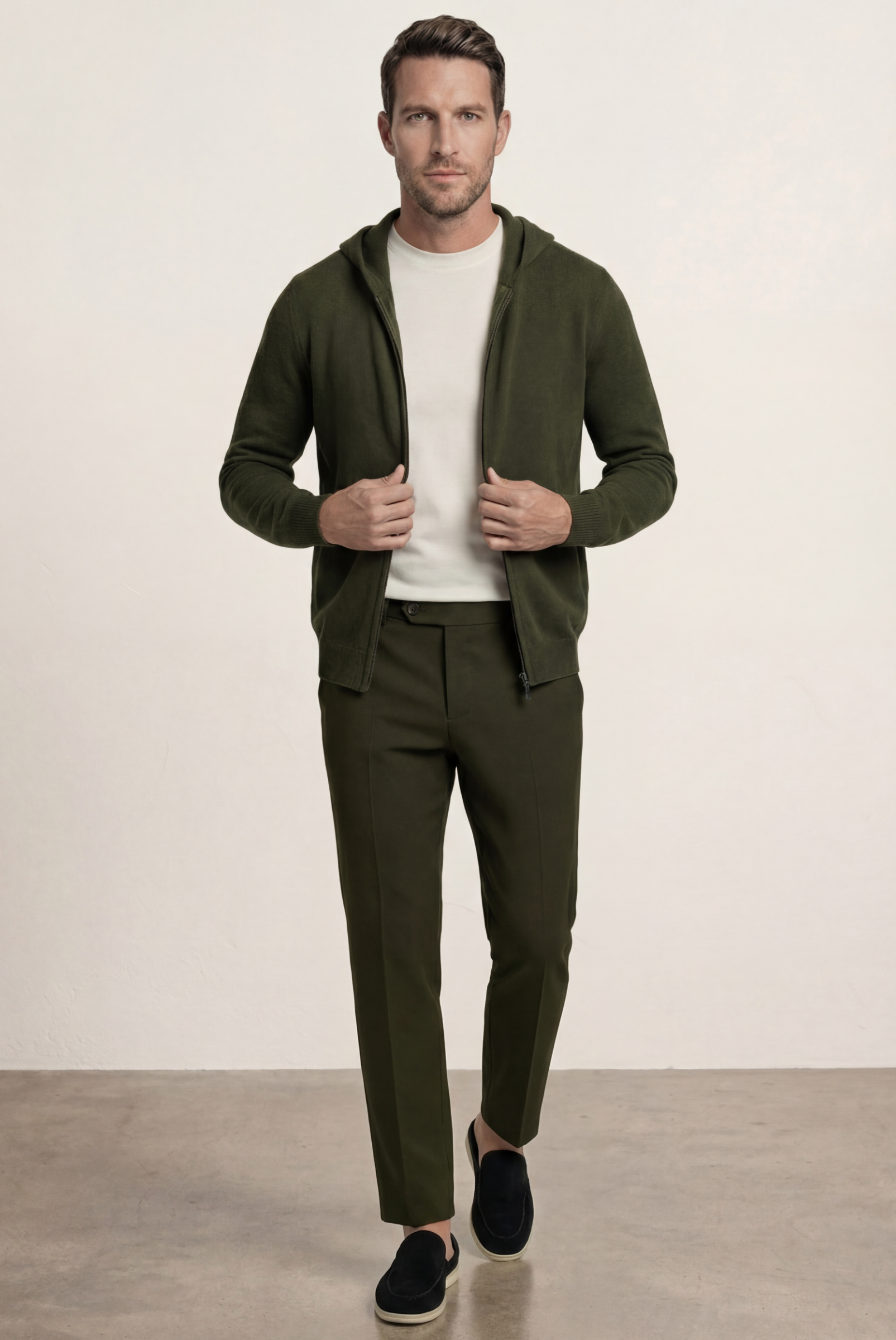Zeytin Yeşili Premium Cashmere Yelek 5