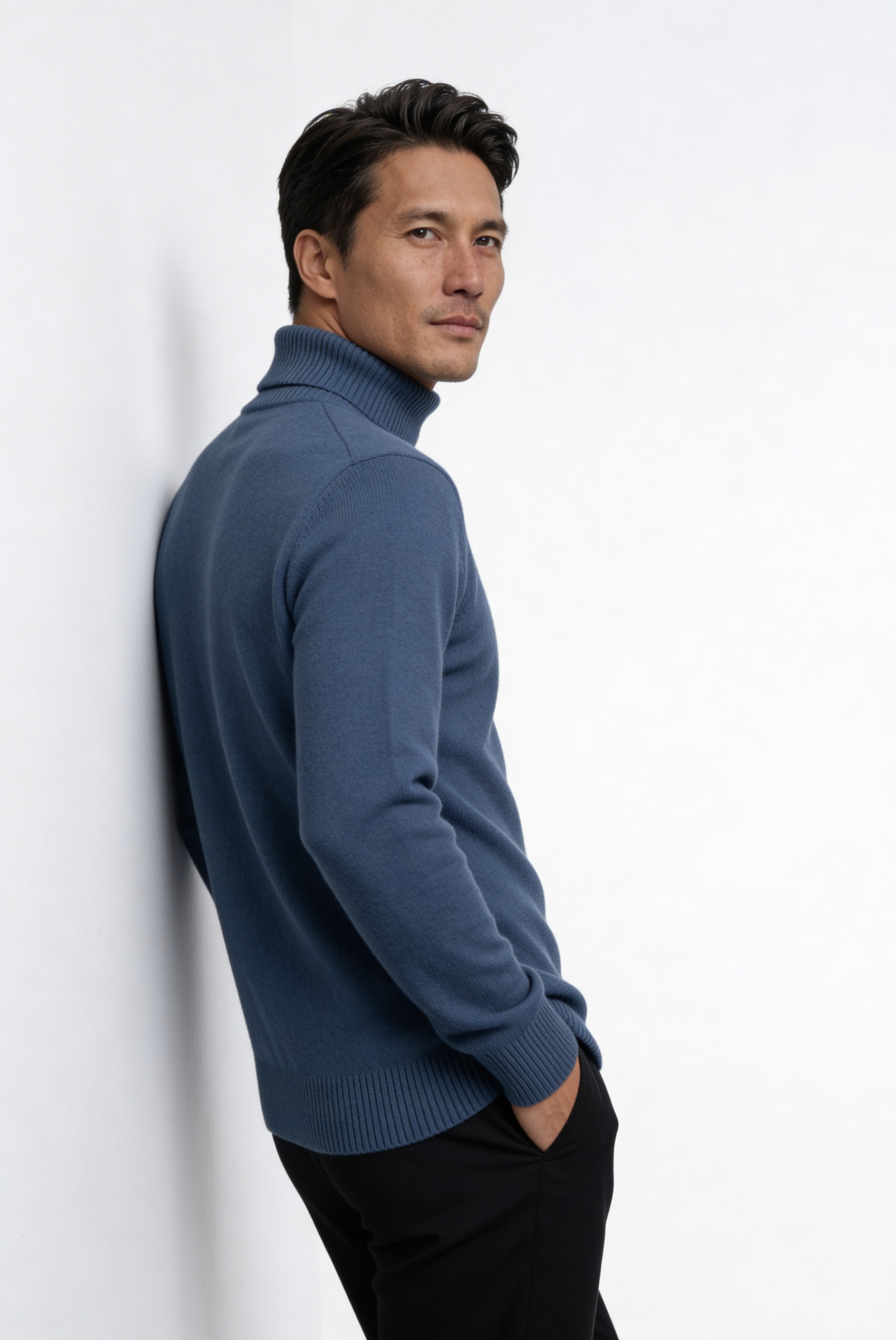 Mavi Cashmere Balıkçı Yaka 4