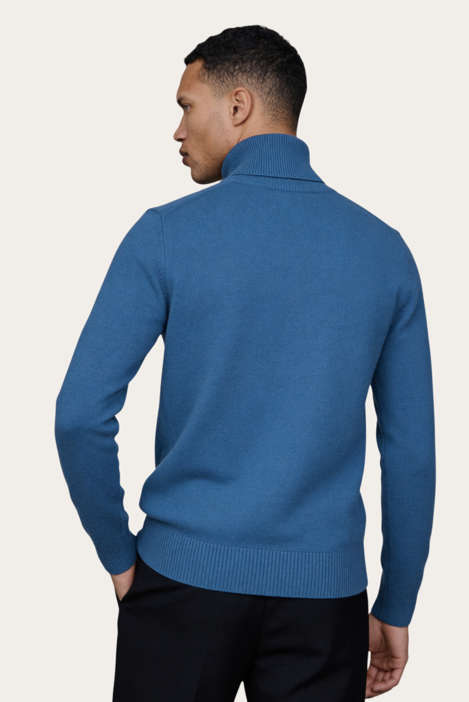 Gök Mavisi Mavi Cashmere Balıkçı Yaka 2