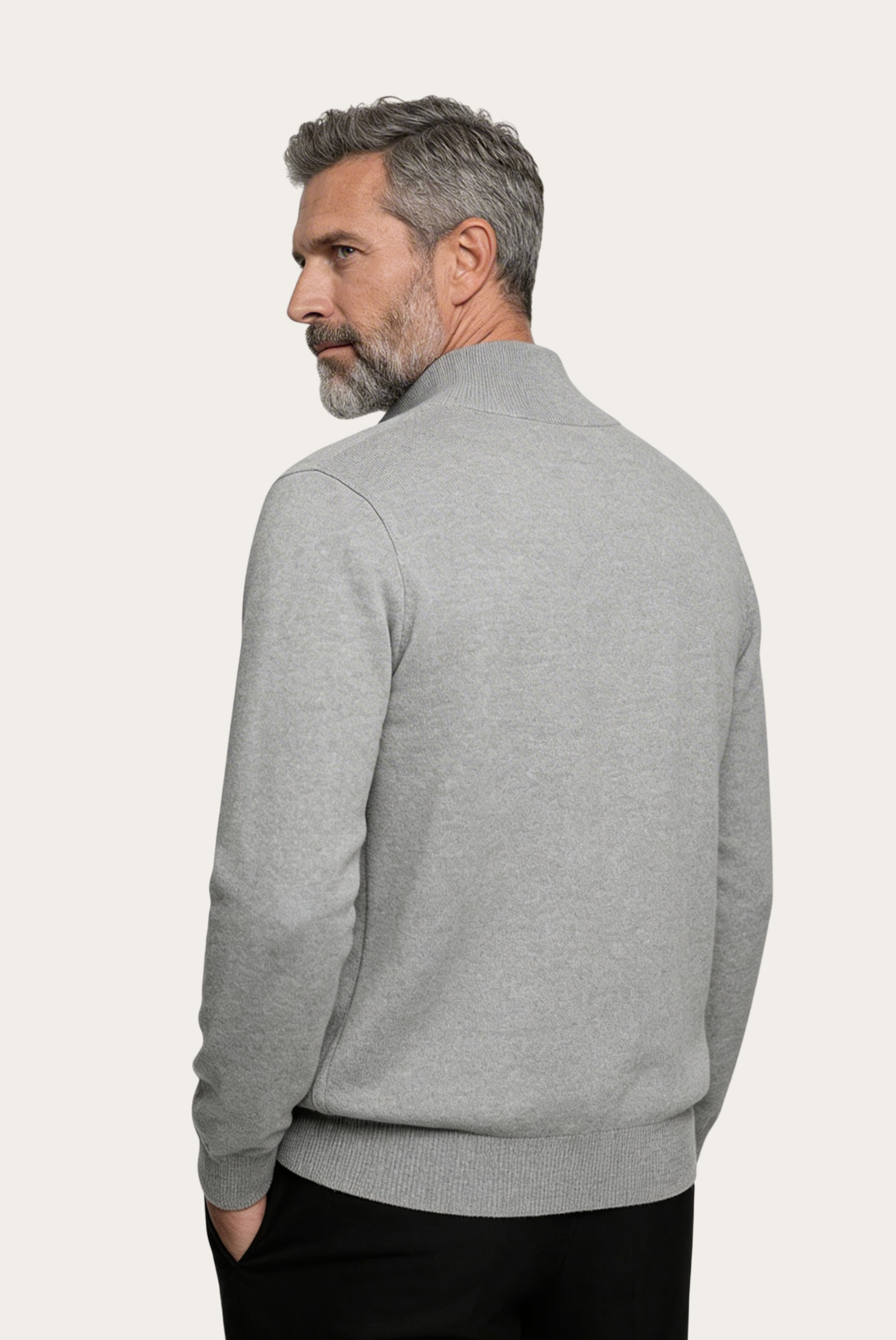 Açık Gri Inside-Out Cashmere Hırka 2