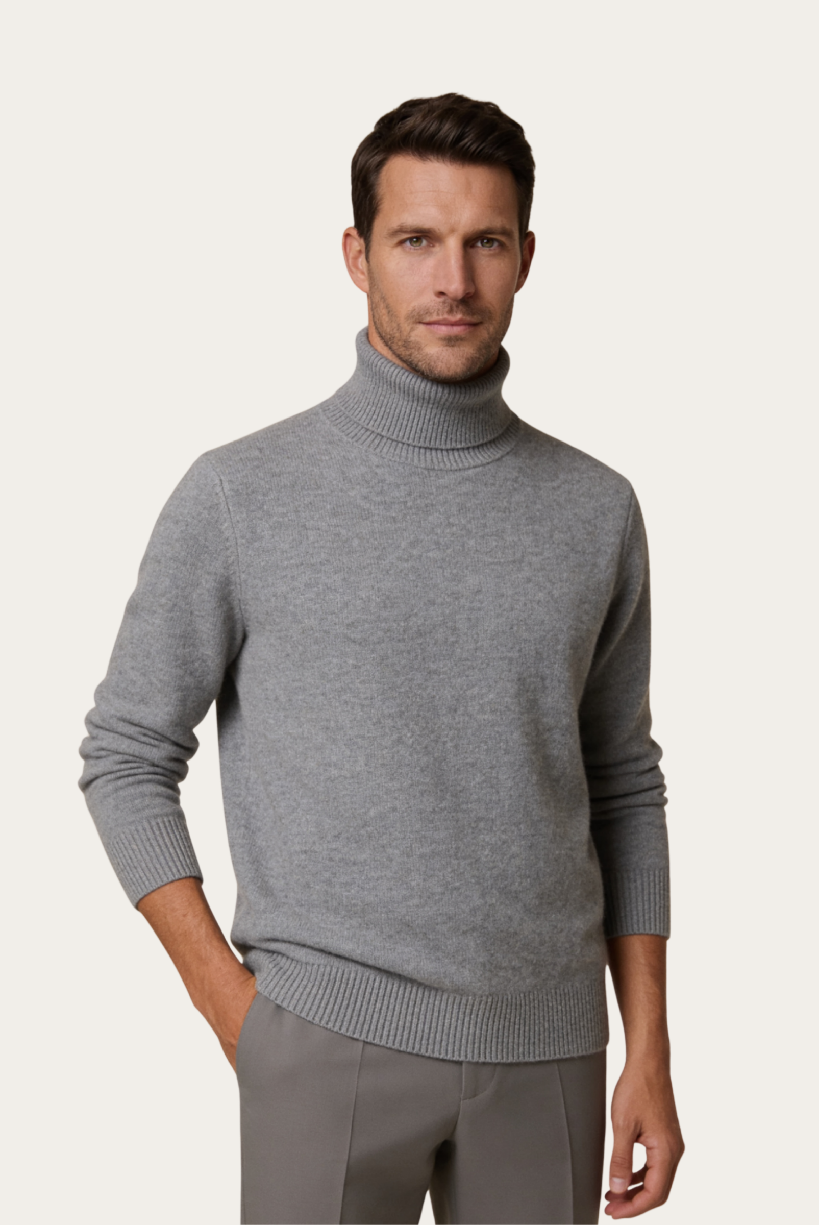 Gri Cashmere Balıkçı Yaka 1