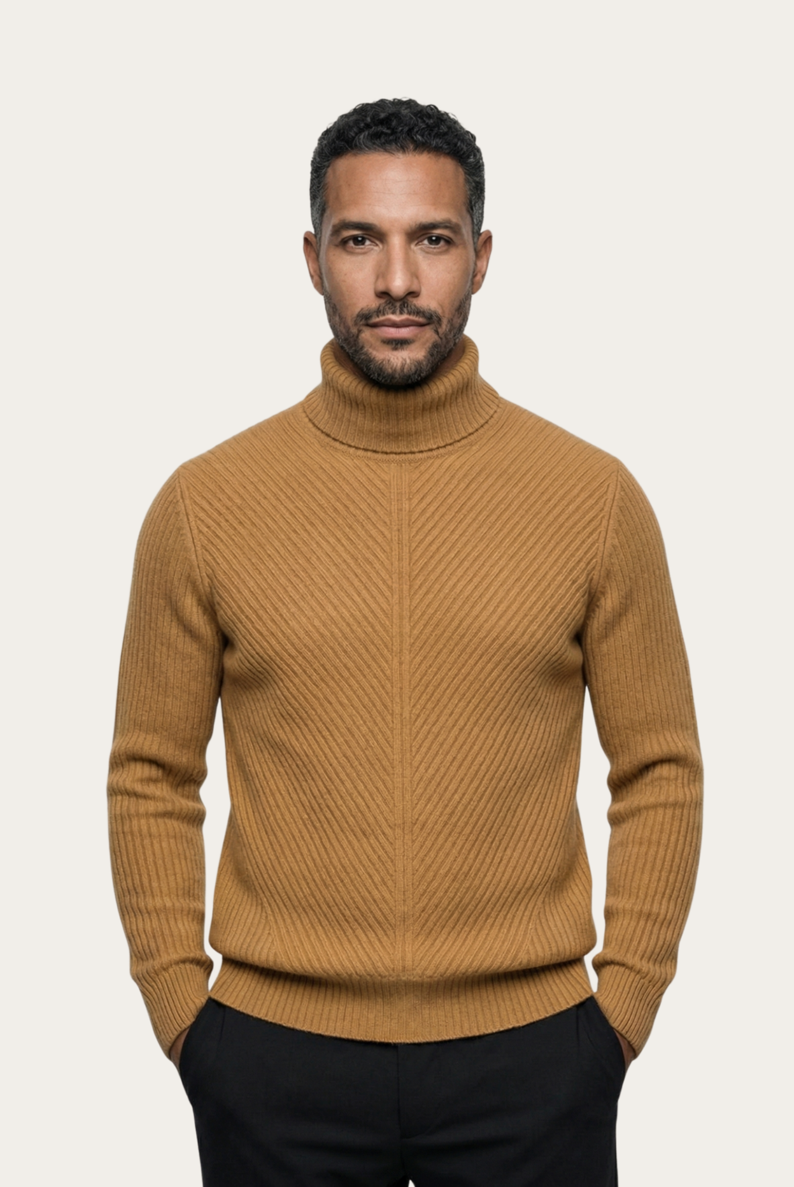 Deve Tüyü Ribbed Cashmere Kazak 1