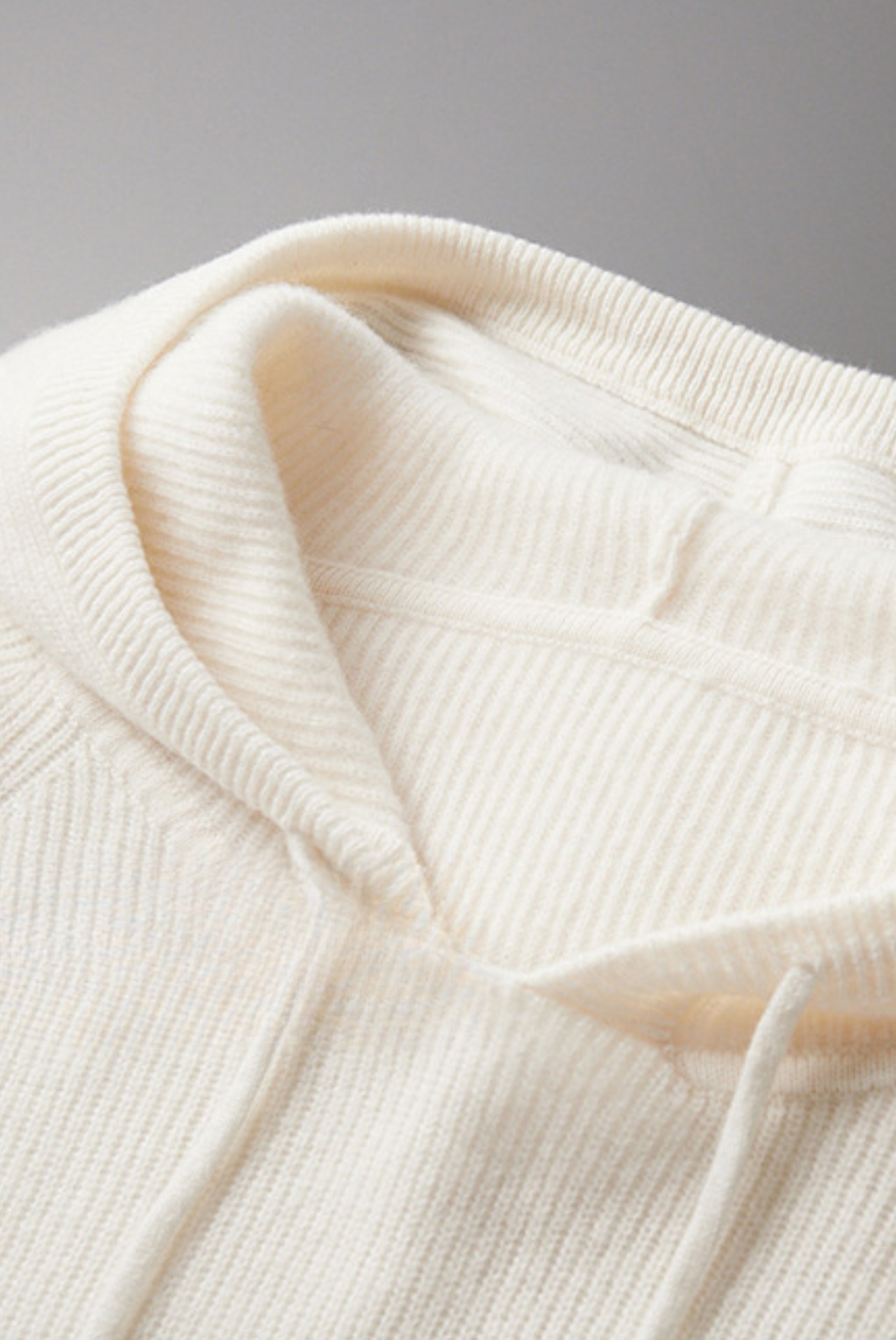 Beyaz Wool Eşofman Altı Set 8