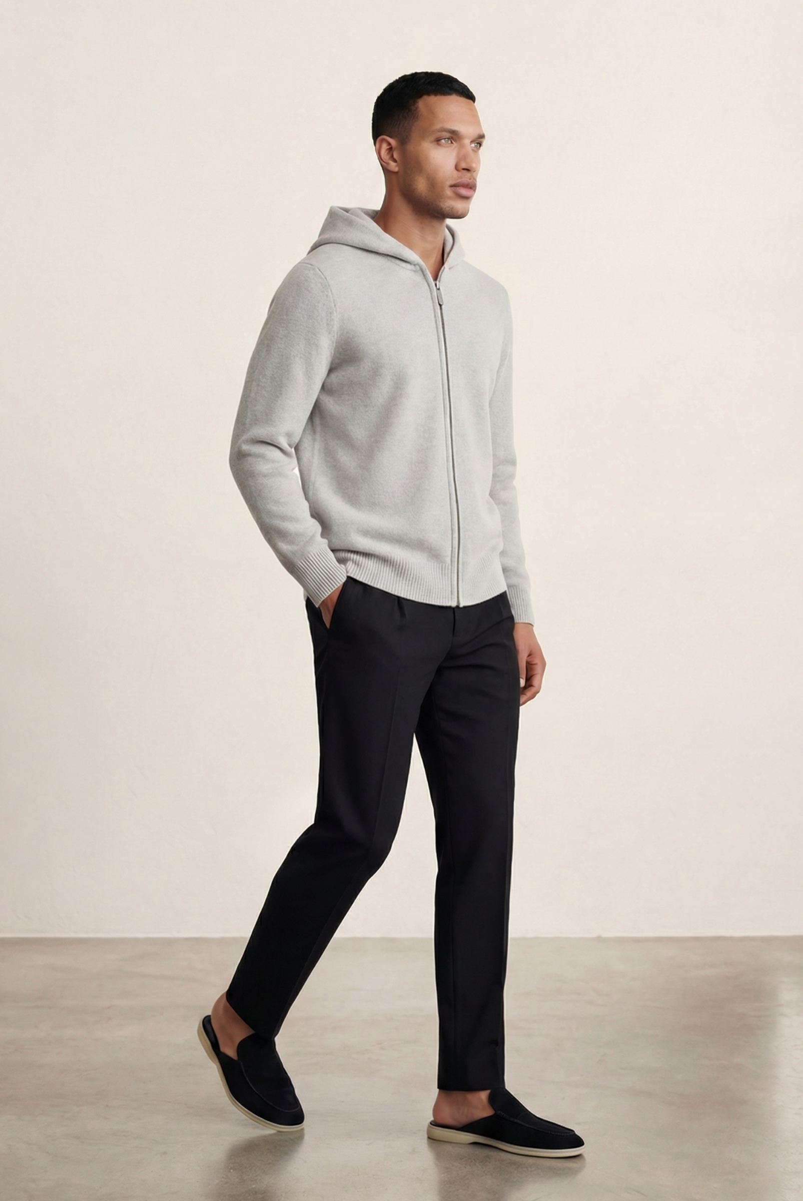 Açık Gri Premium Cashmere Yelek 5