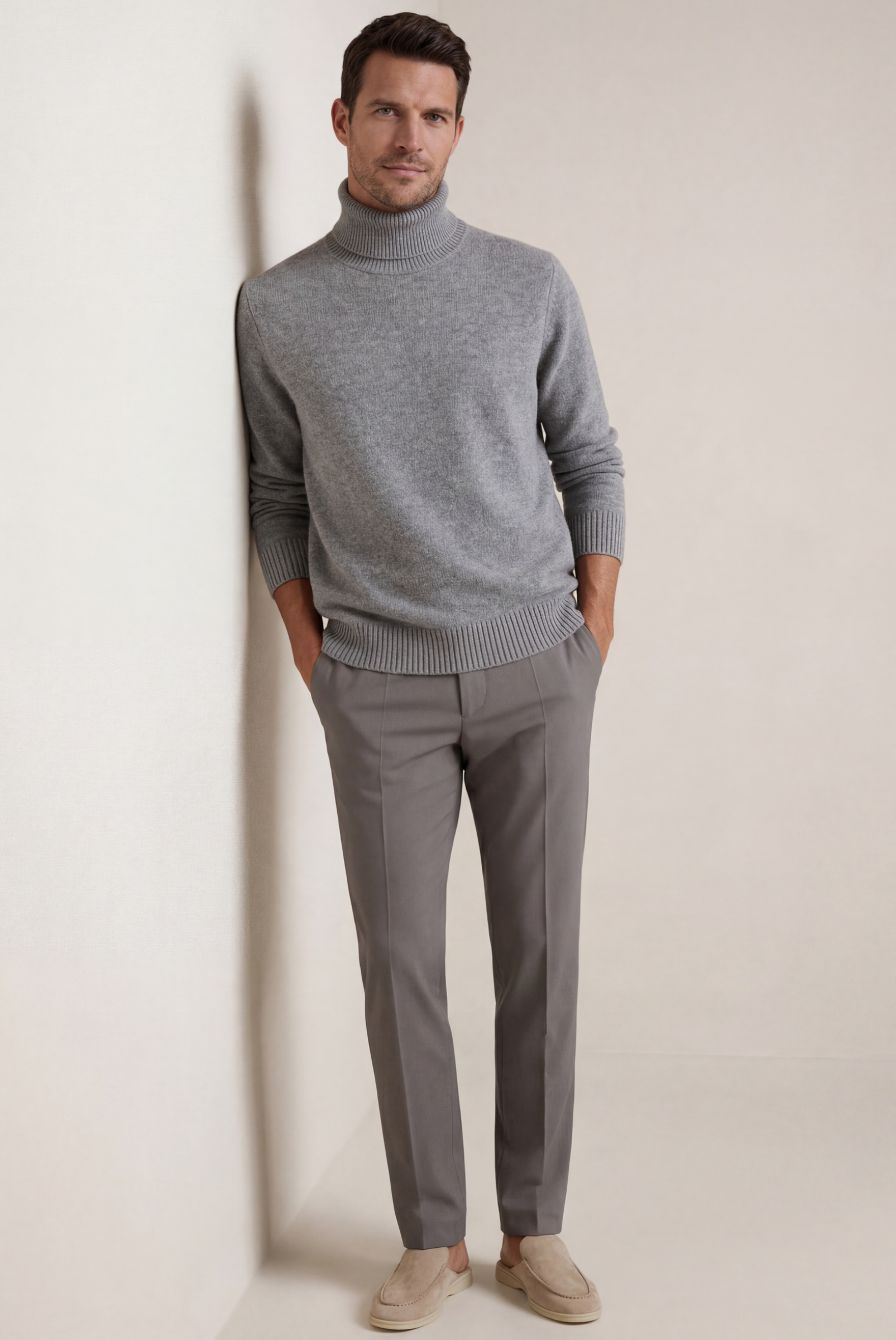 Gri Cashmere Balıkçı Yaka 5