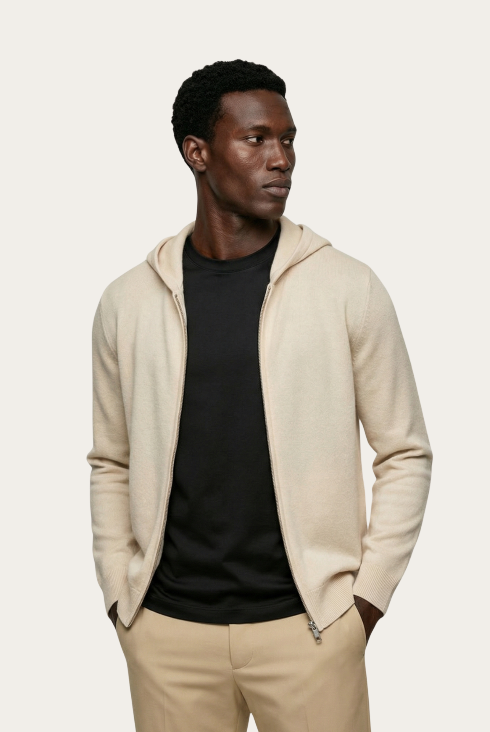 Creme Beyaz Premium Cashmere Yelek 1