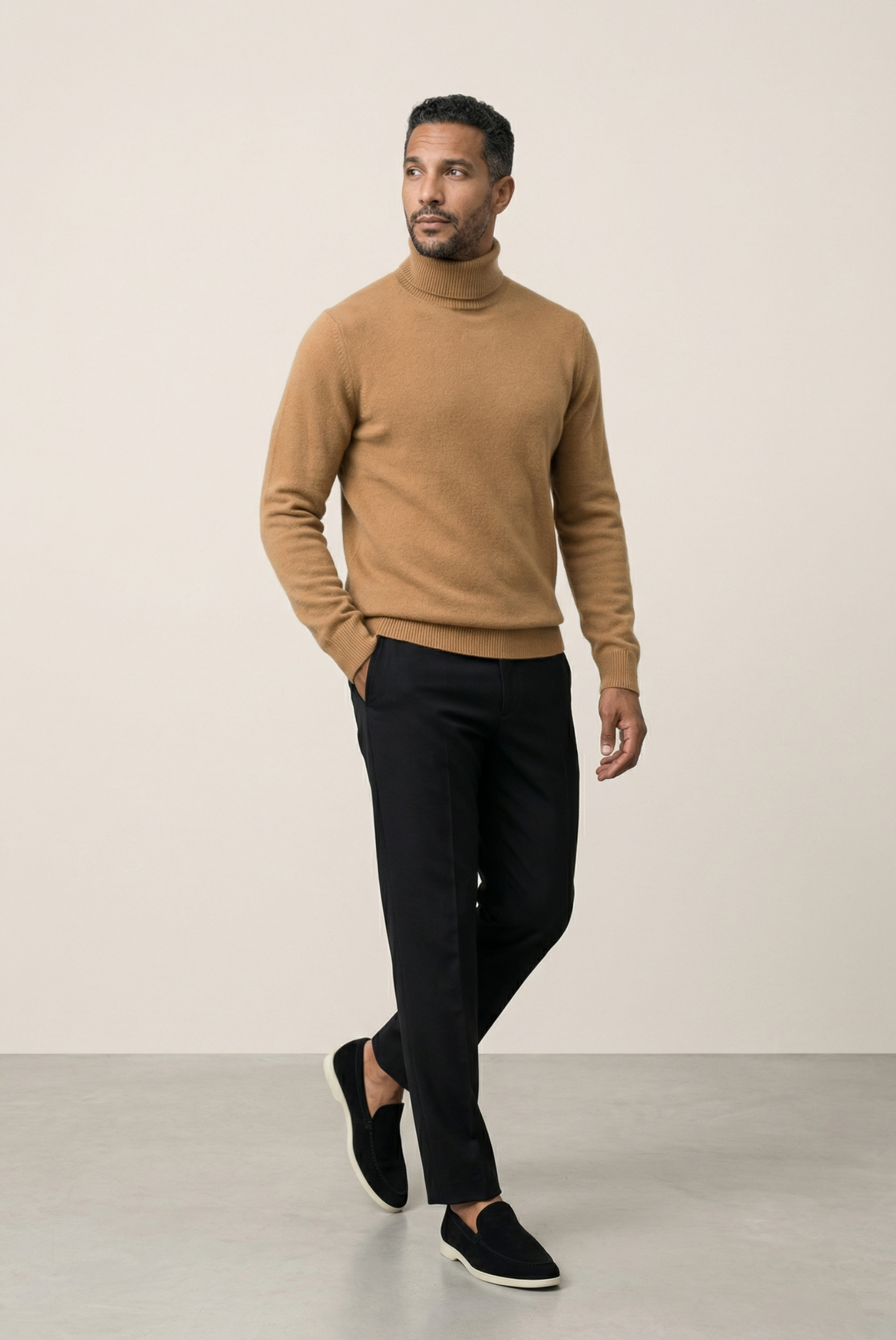 Deve Tüyü Ribbed Cashmere Kazak 5