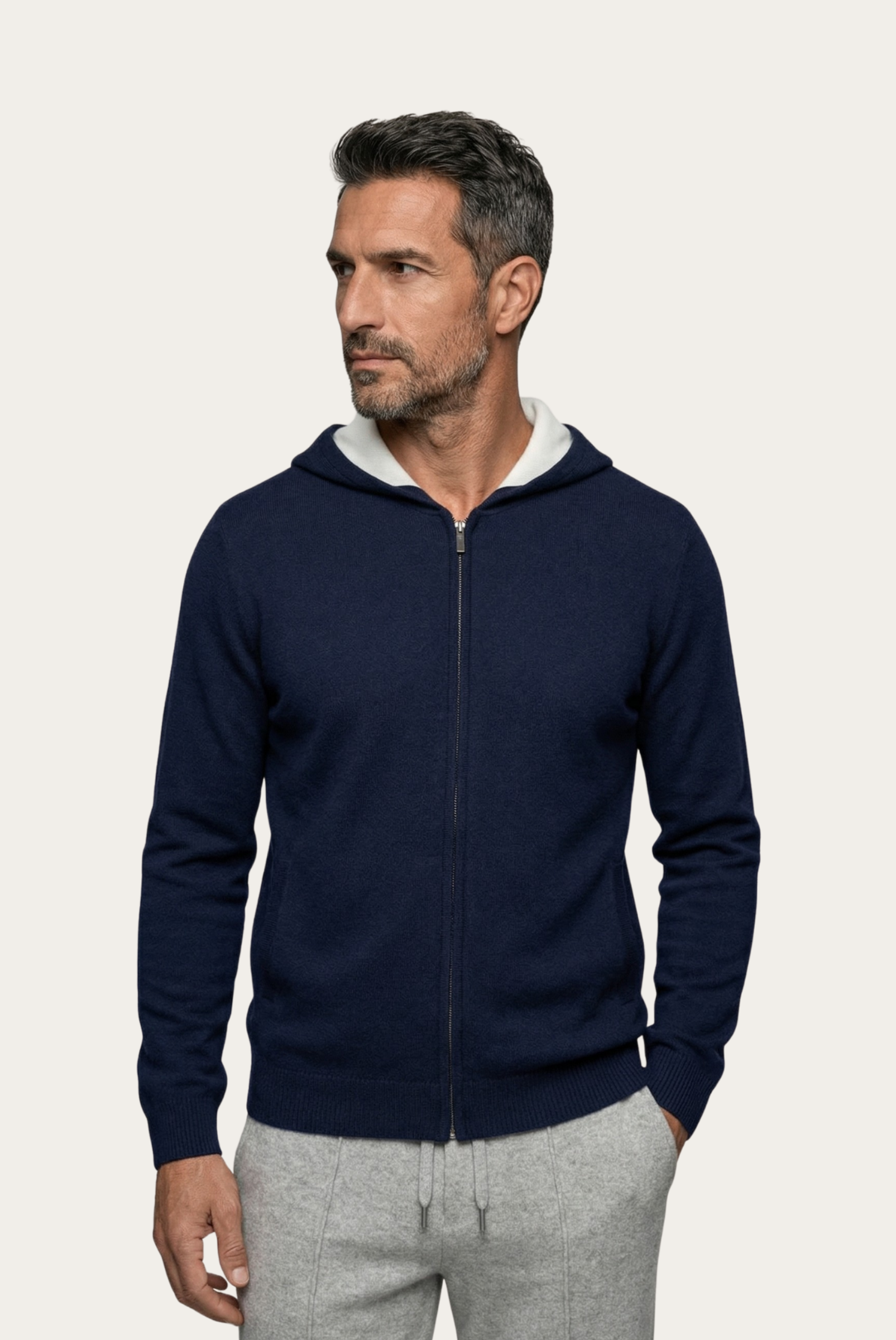 Lacivert Mavi Cashmere Drape Hırka 1