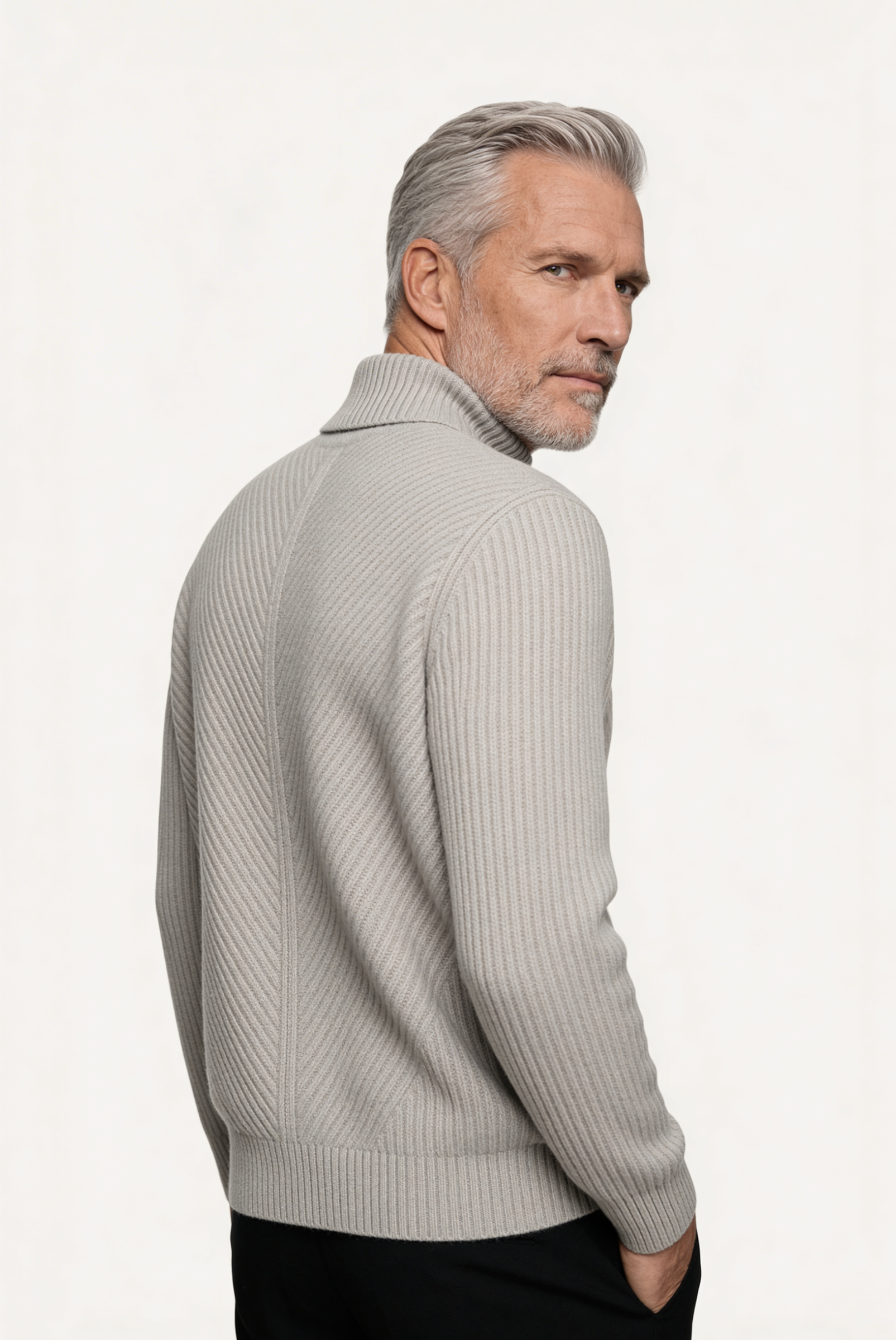 Gri Ribbed Cashmere Kazak 2