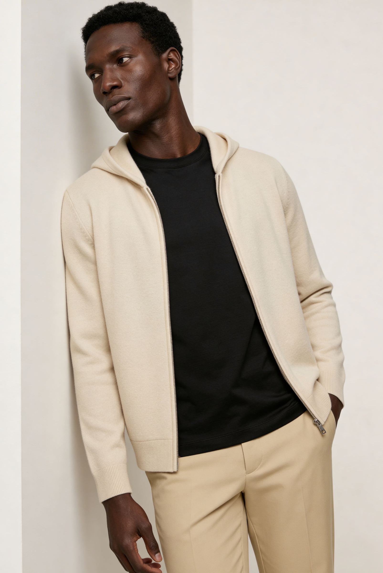 Creme Beyaz Premium Cashmere Yelek 4