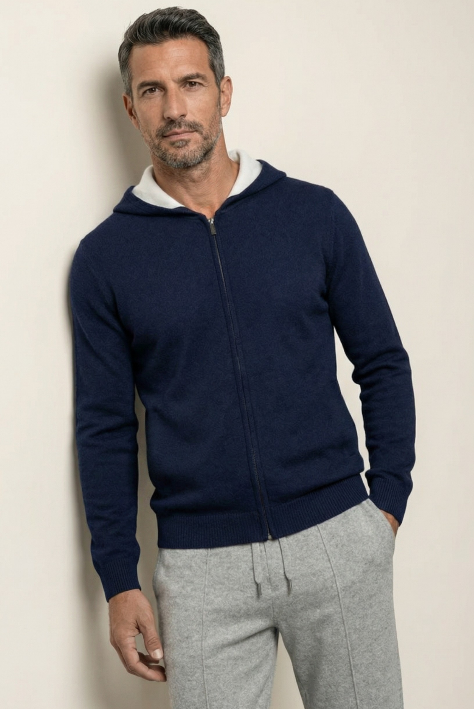 Lacivert Mavi Cashmere Drape Hırka 4