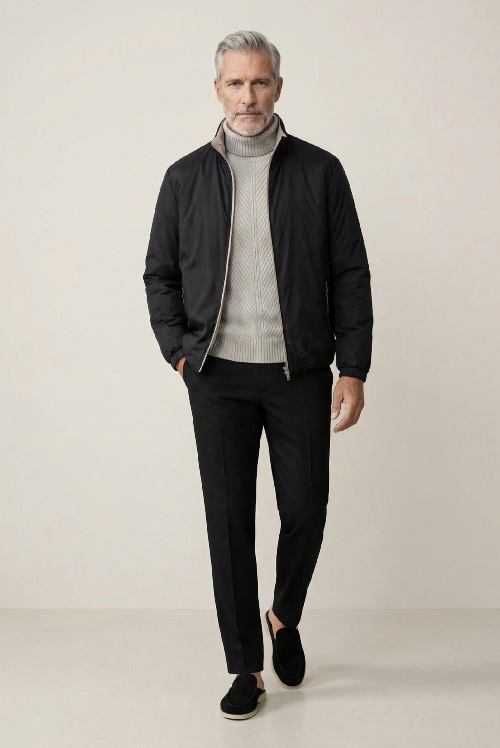 Gri Ribbed Cashmere Kazak 5
