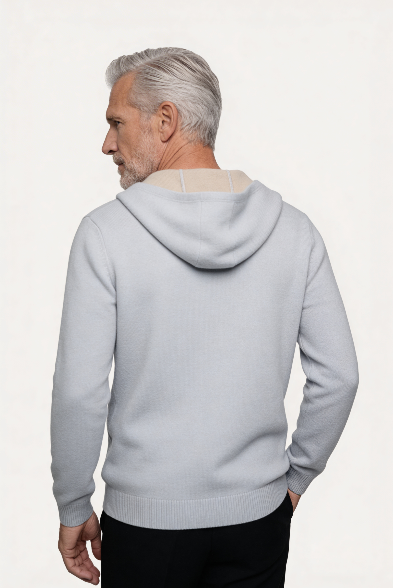 Gümüş Gri Cashmere Drape Hırka 2