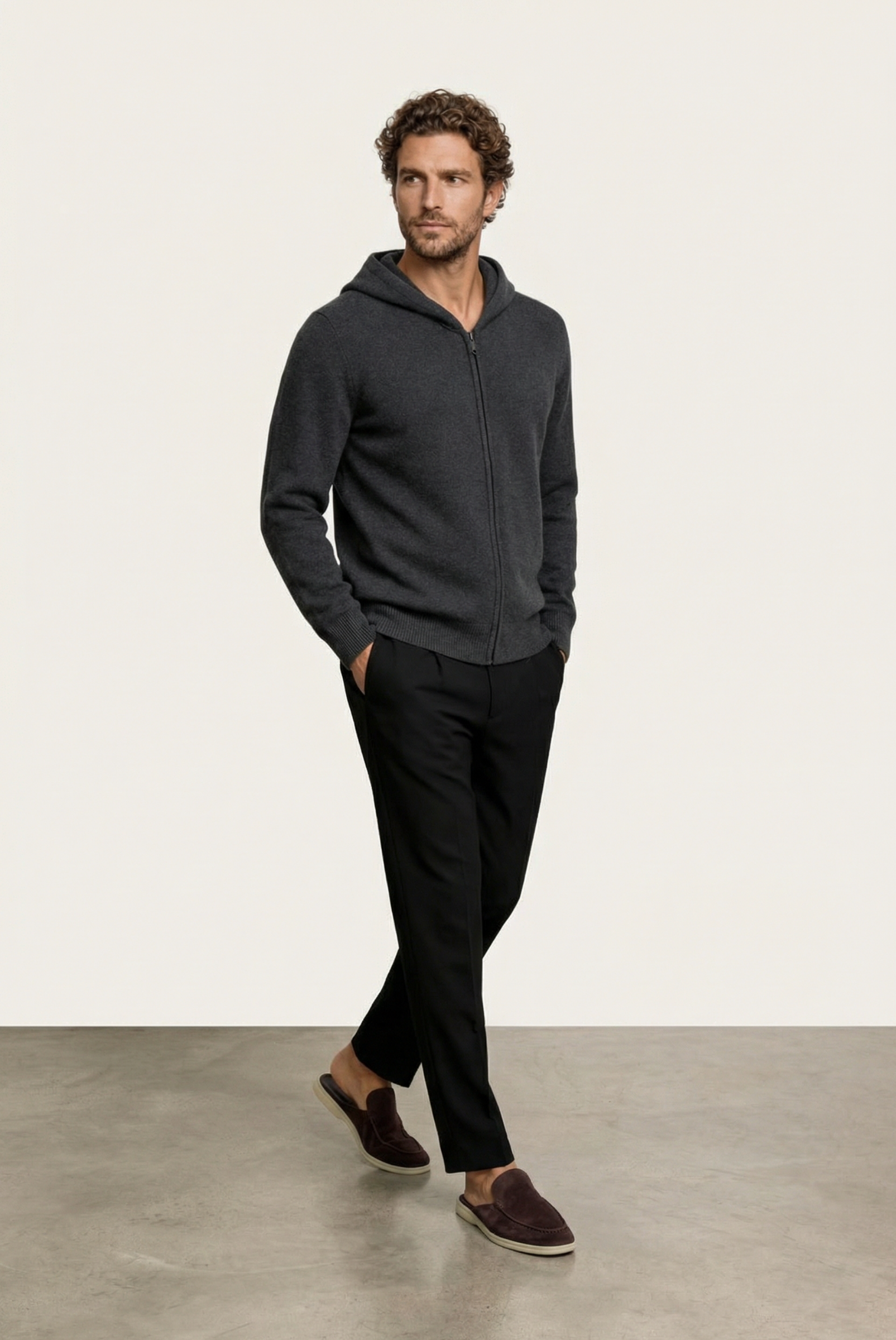 Koyu Gri Premium Cashmere Yelek 5