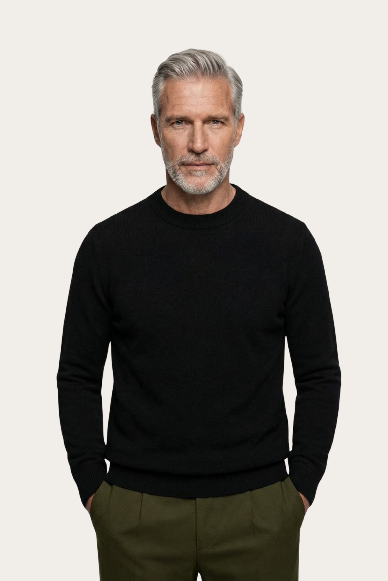 Siyah Cashmere Bisiklet Yaka 1