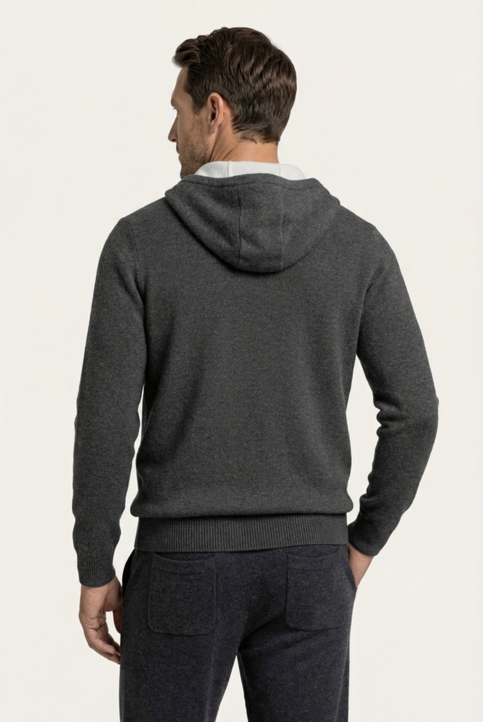 Koyu Gri Cashmere Drape Hırka 2