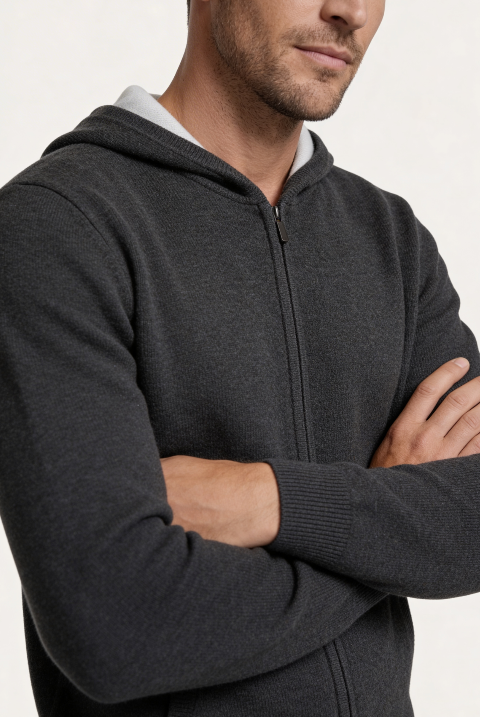 Koyu Gri Cashmere Drape Hırka 3