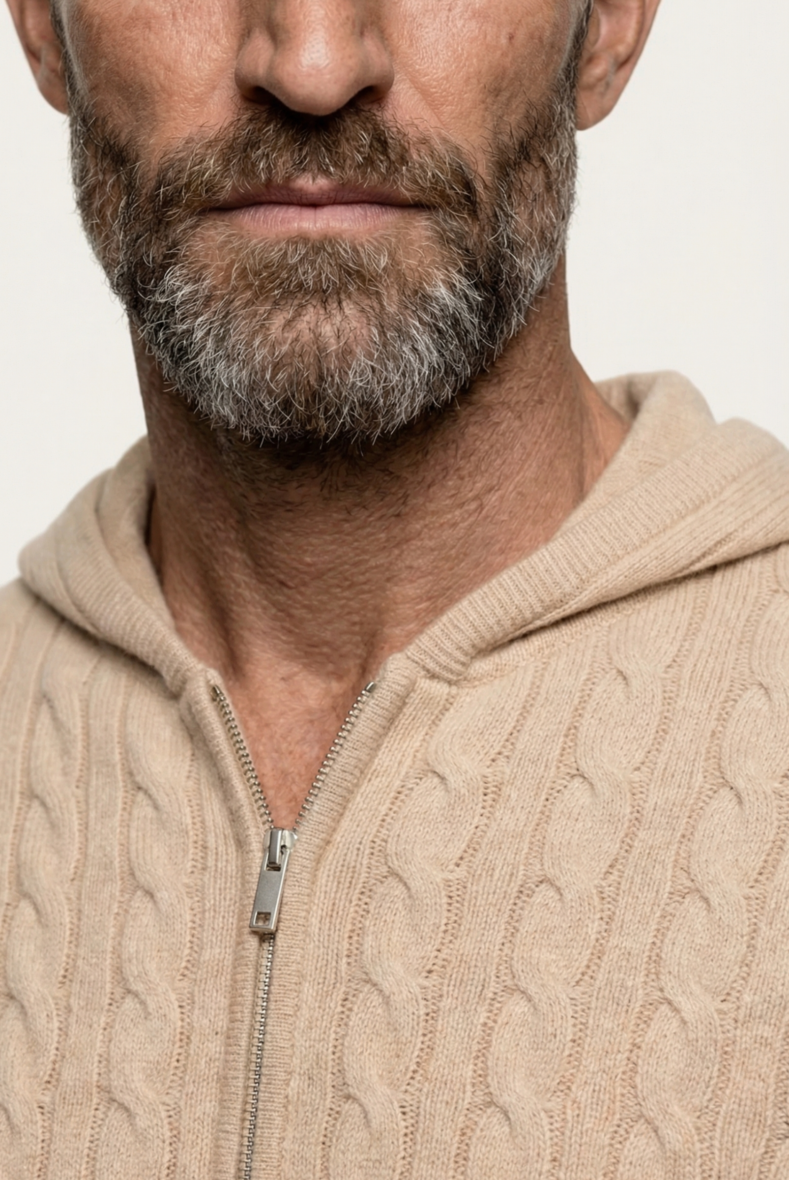 Bej Cashmere Zip Ceket 3