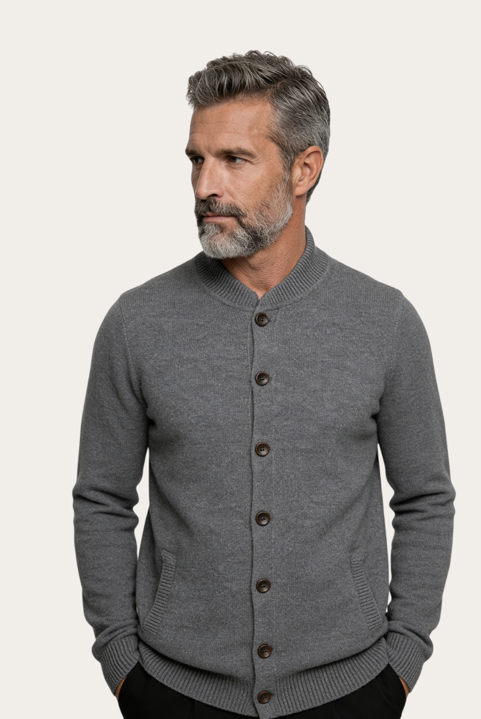 Gri Cashmere Hırka 1