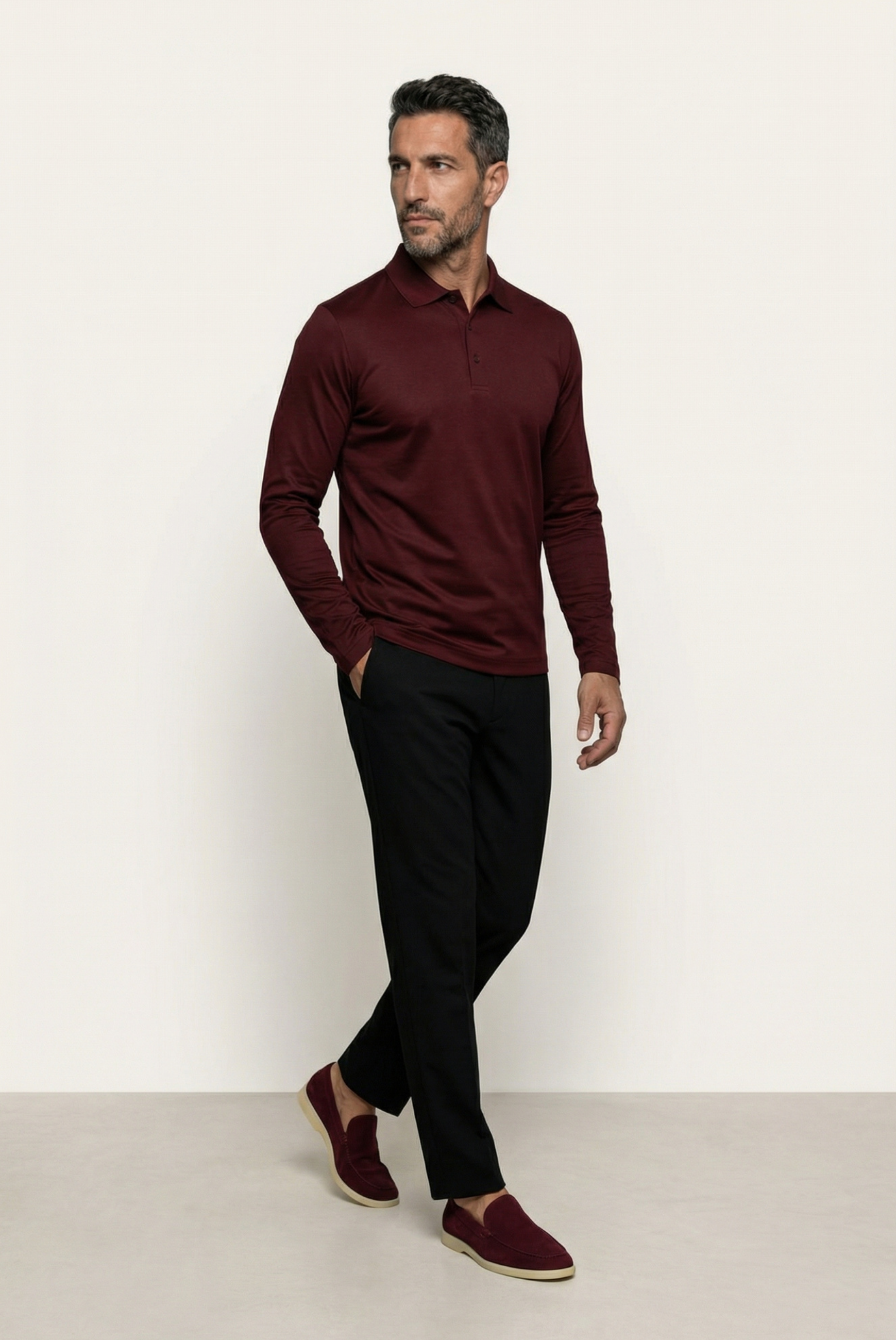Bordo Imperial Uzun Kollu Polo 5