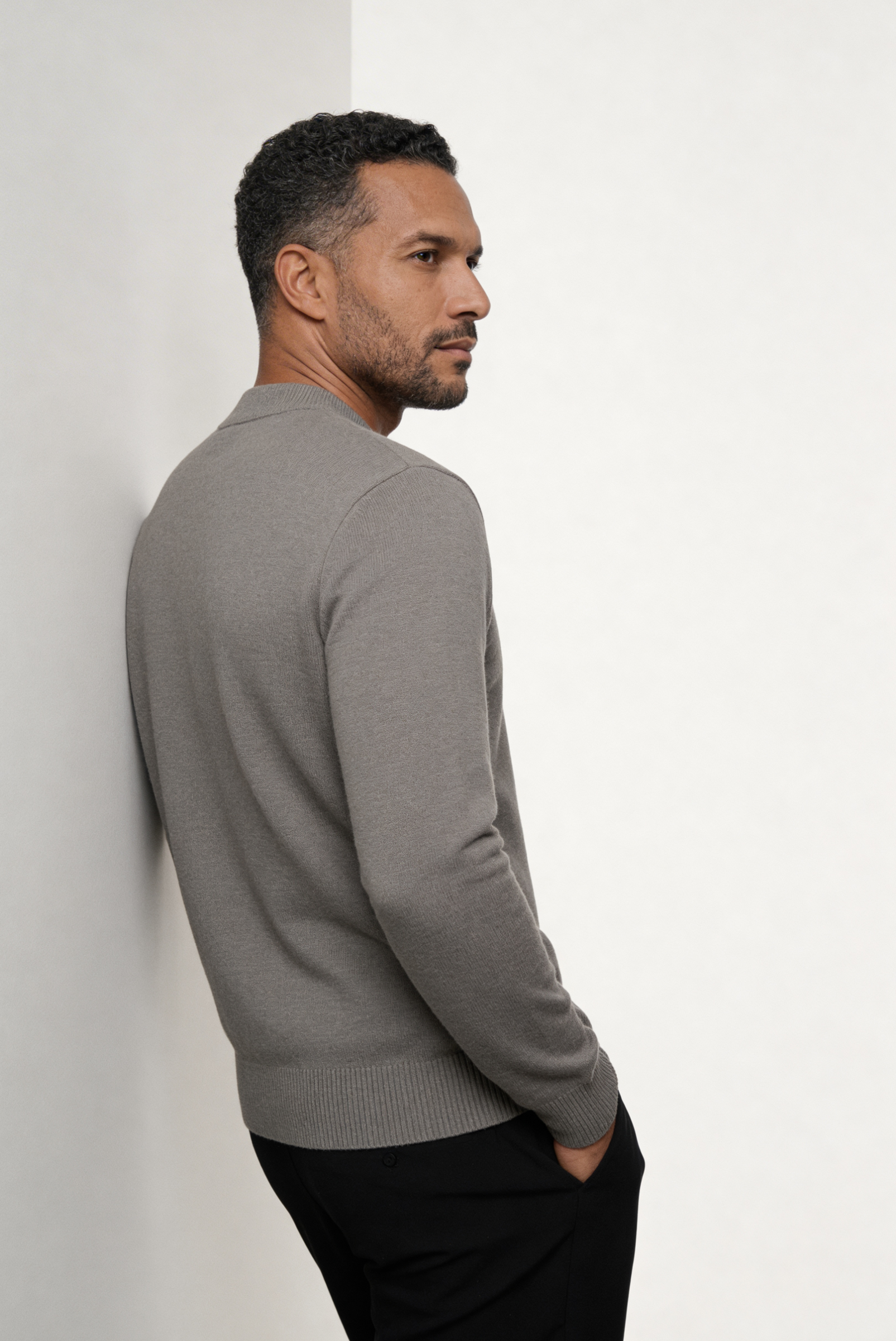 Gri Wool Bisiklet Yaka 4