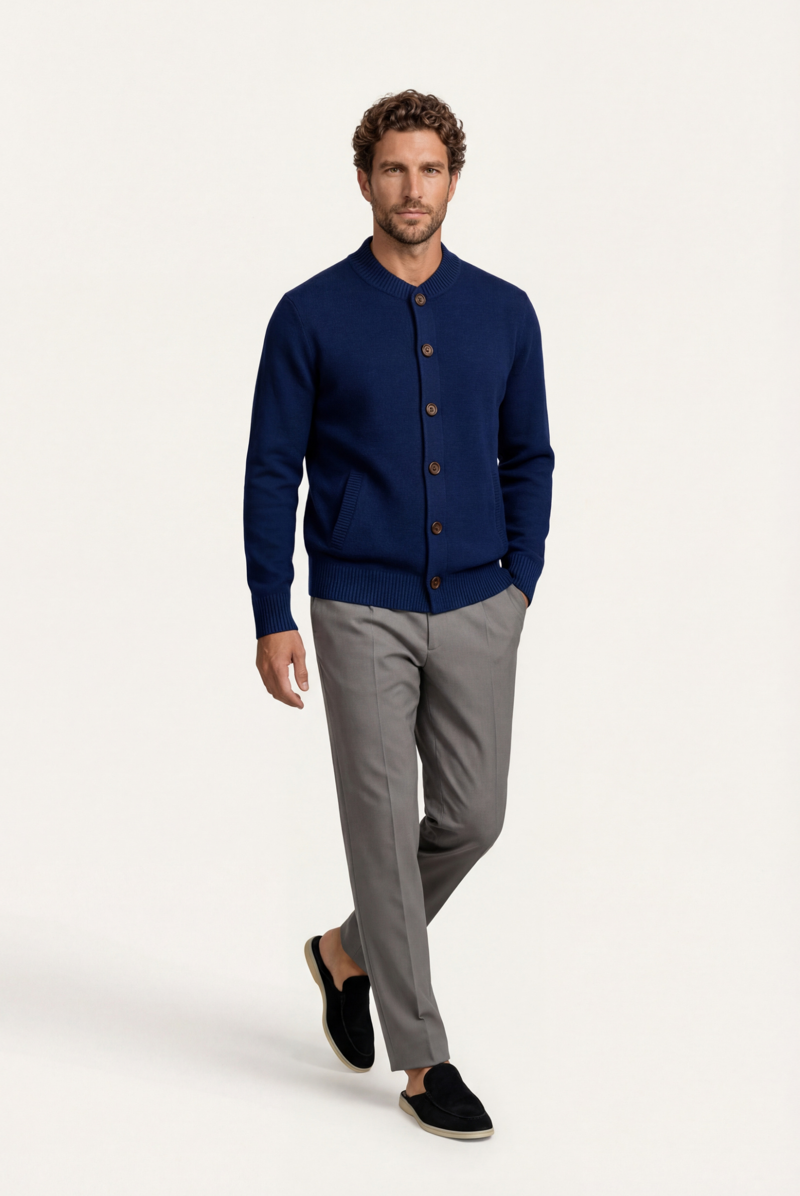 Lacivert Mavi Cashmere Hırka 5