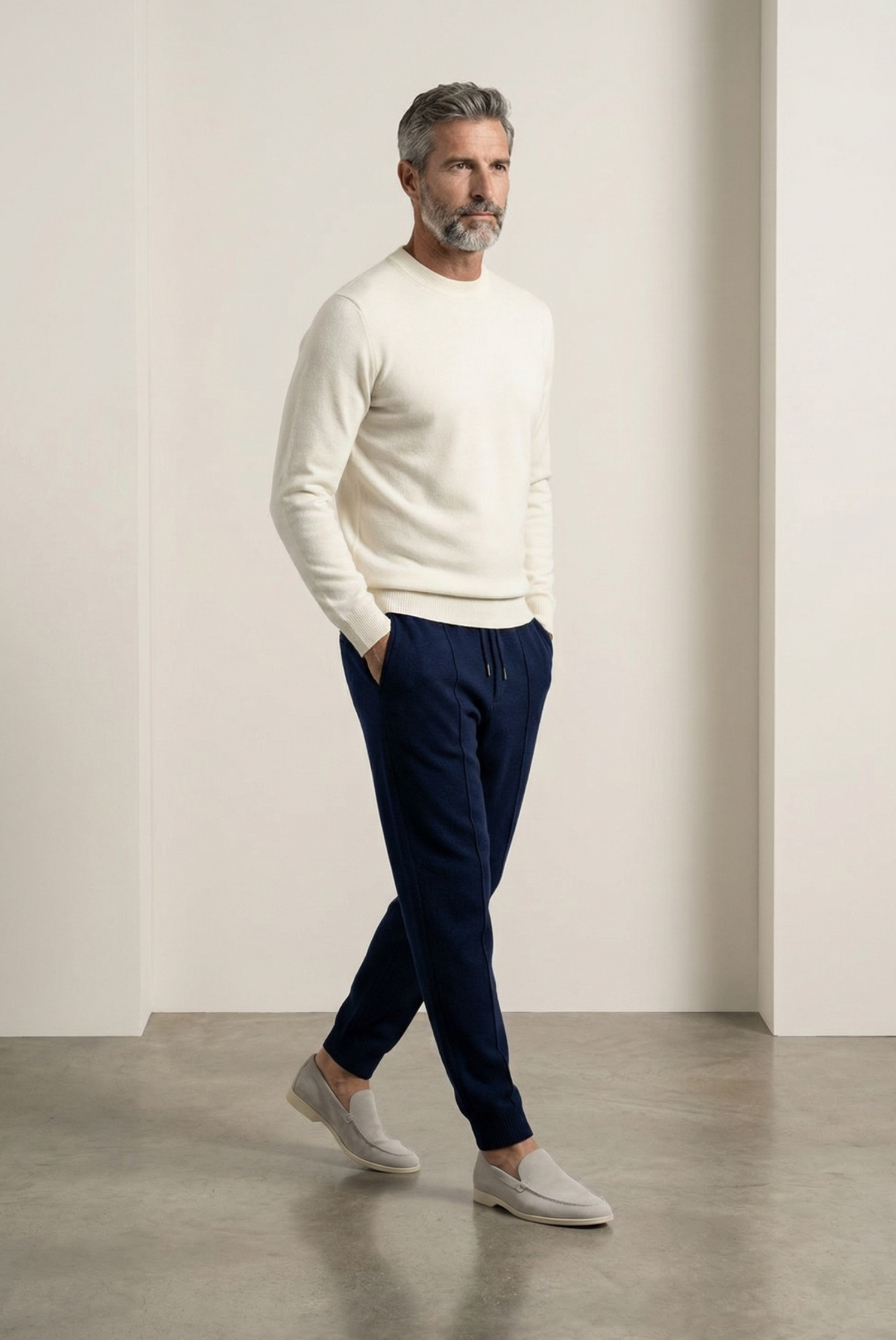 Beyaz Wool Bisiklet Yaka 5