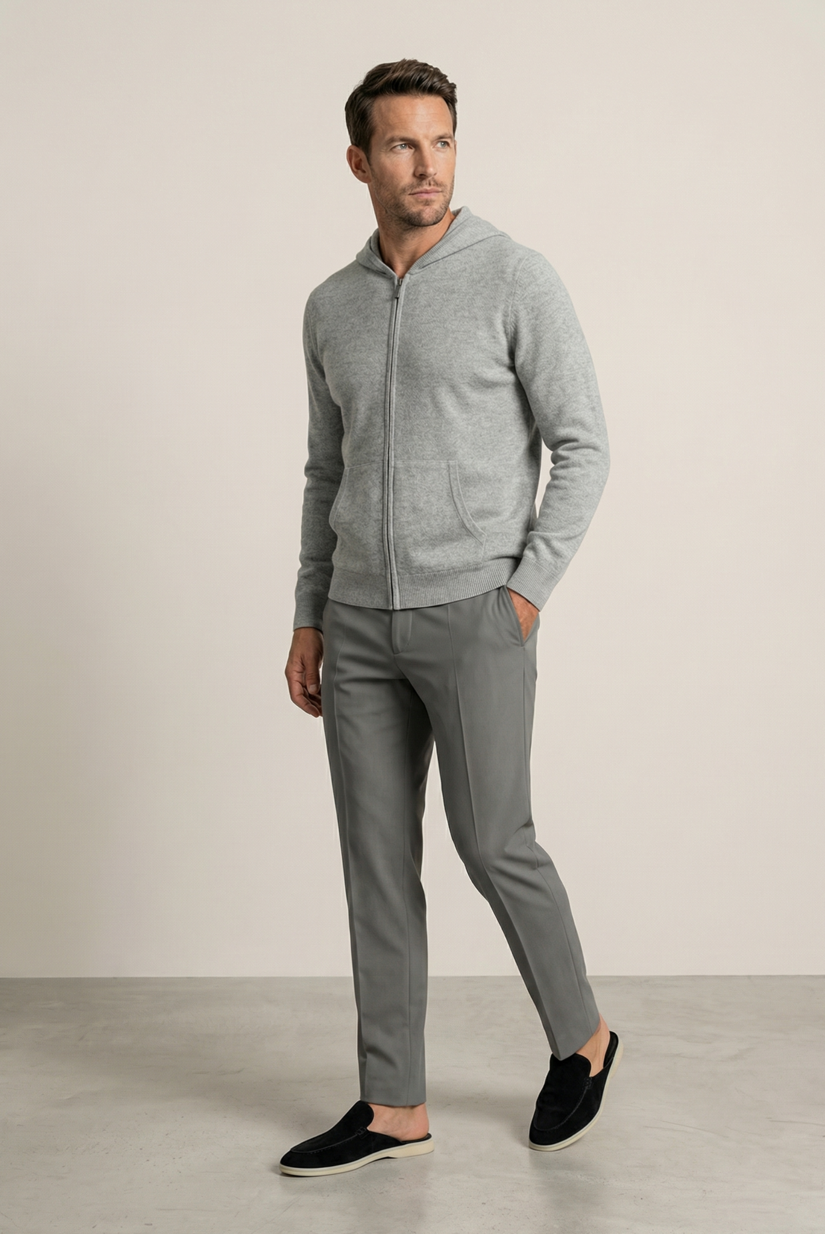 Gri Wool Zip Ceket 5