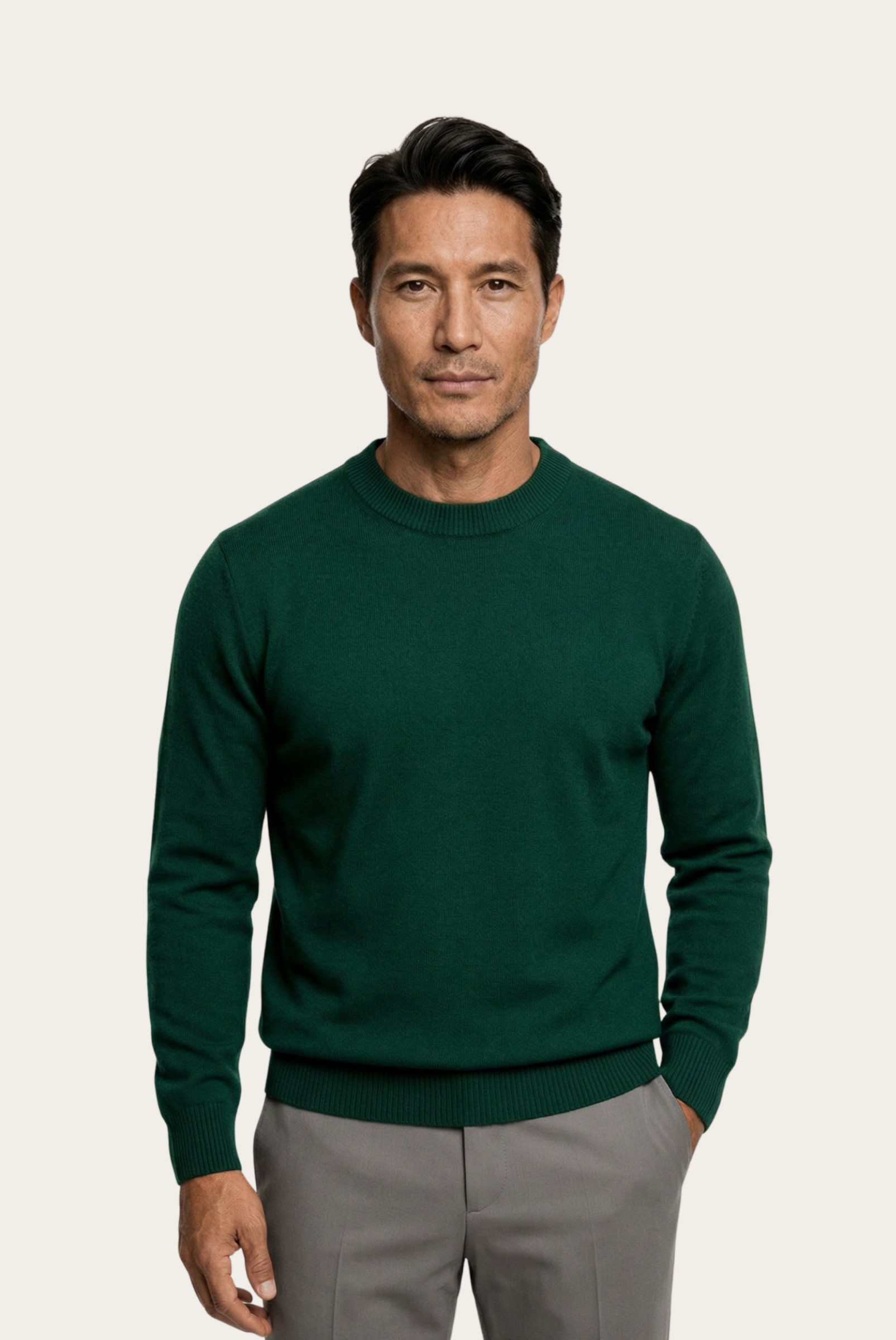 Yeşil Wool Bisiklet Yaka 1