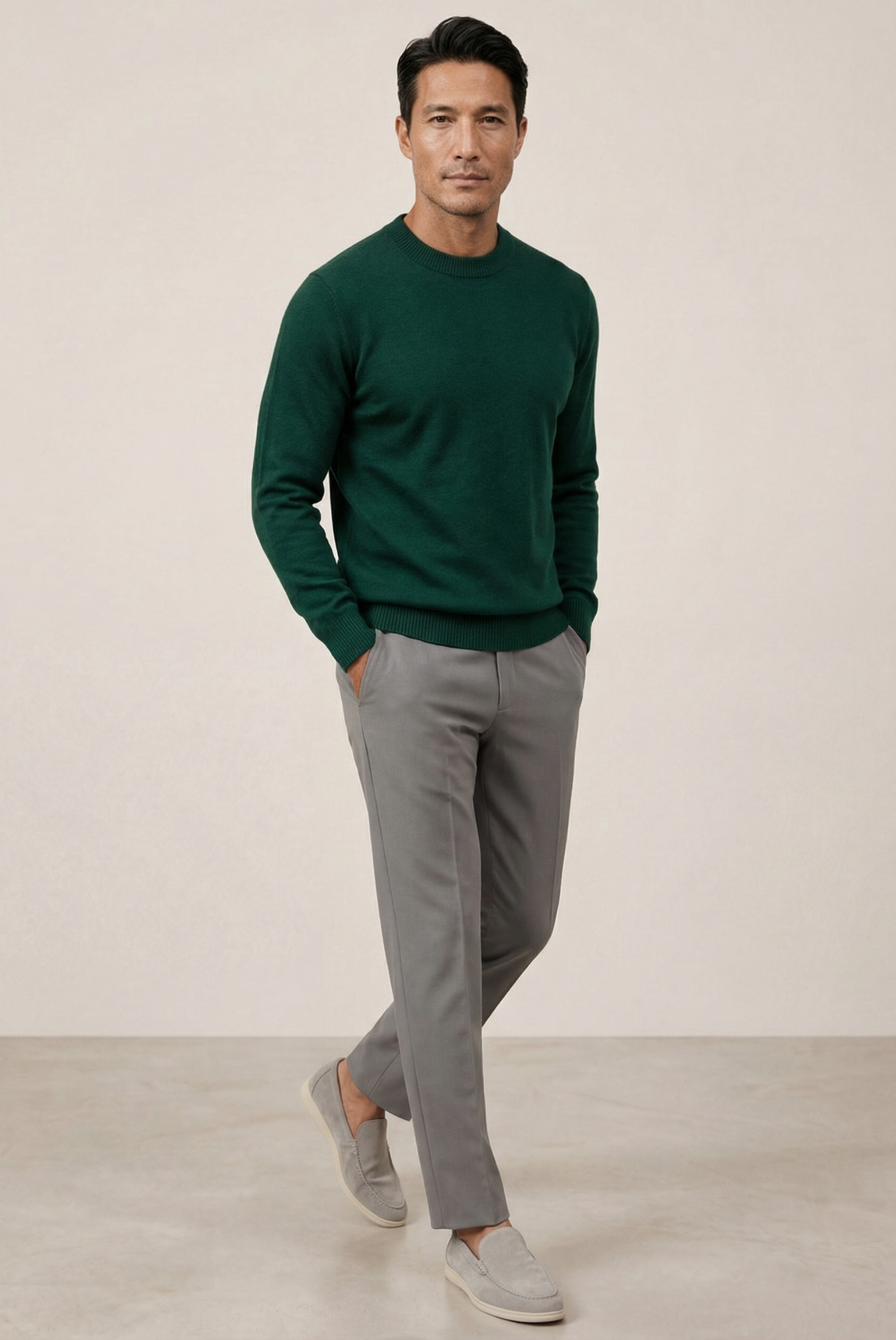 Yeşil Wool Bisiklet Yaka 5