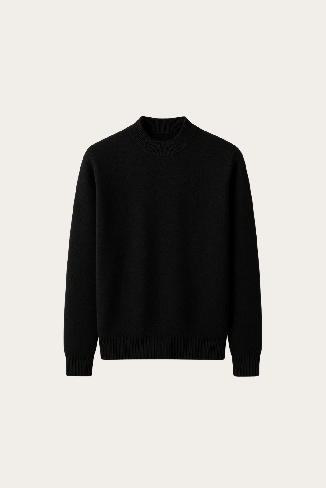 Siyah Wool Bisiklet Yaka 6