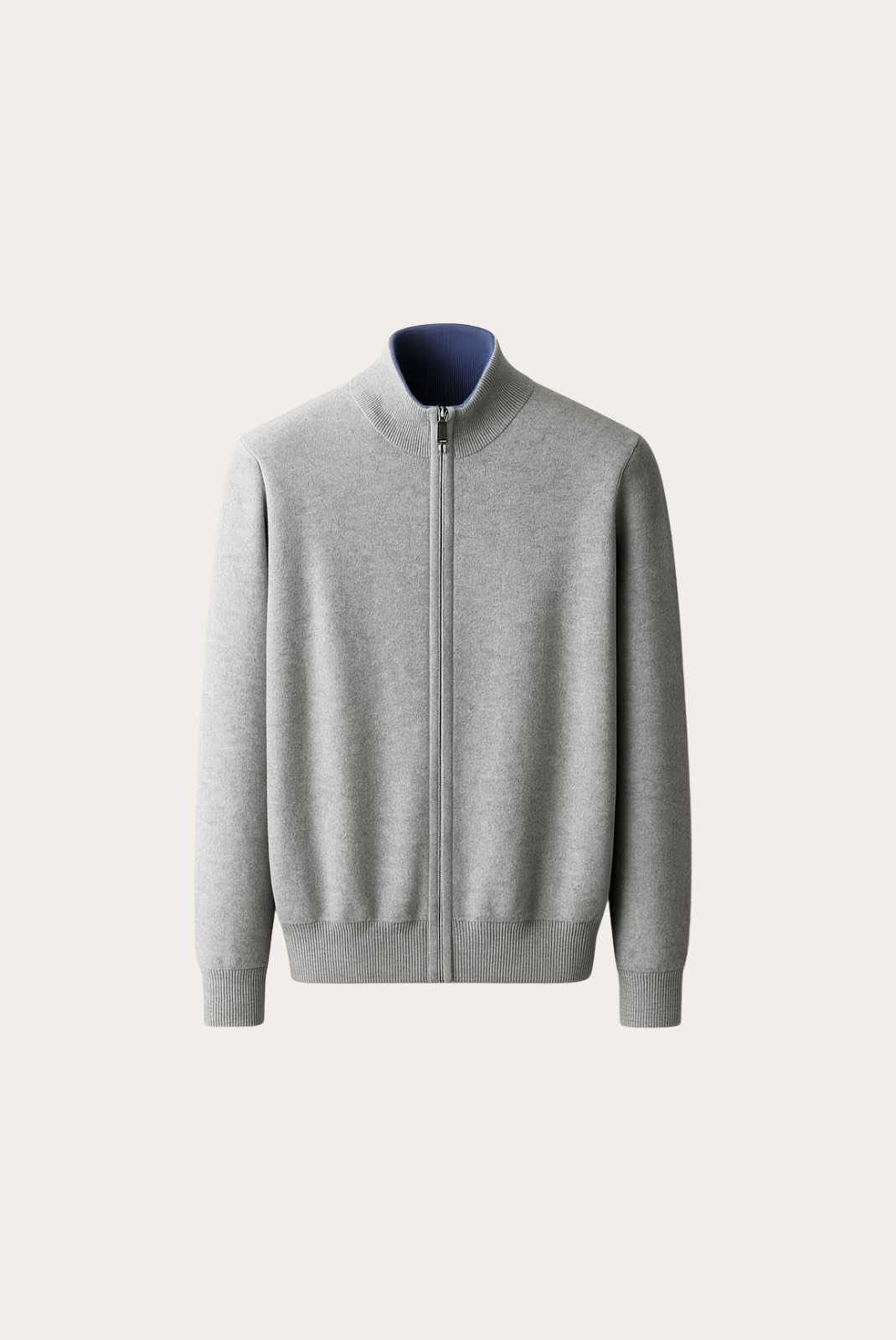 Açık Gri Inside-Out Cashmere Hırka 6