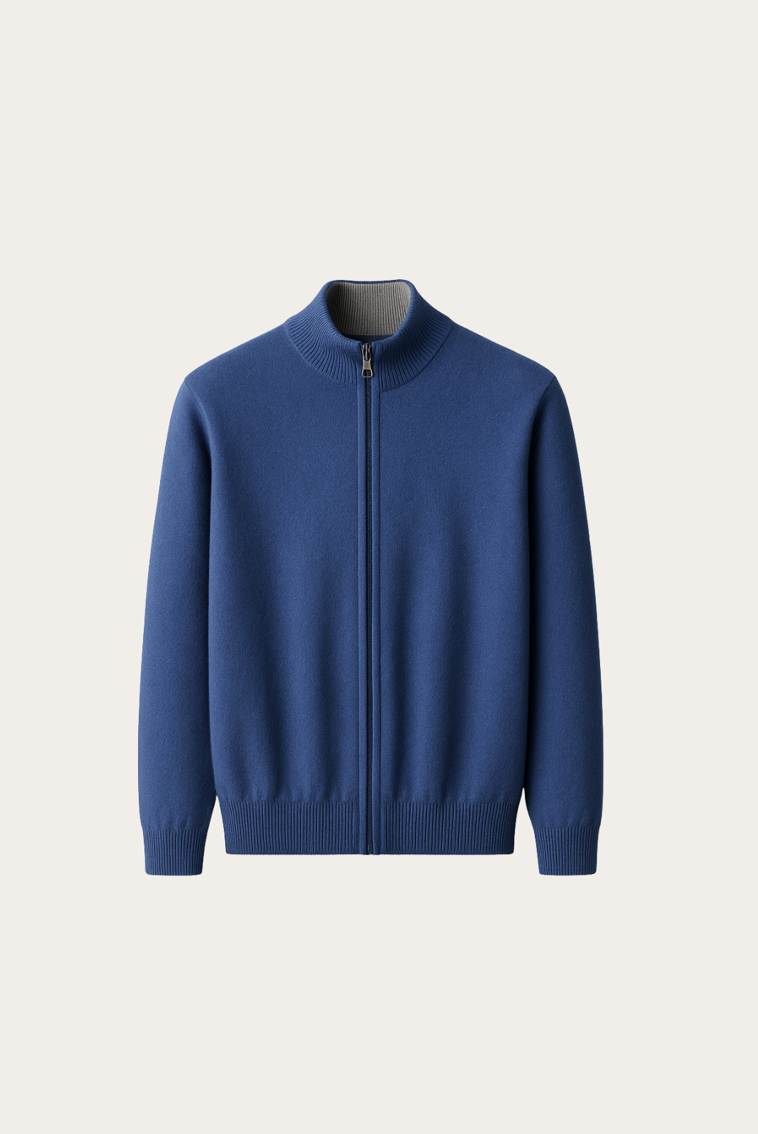 Lacivert Mavi Inside-Out Cashmere Hırka 6